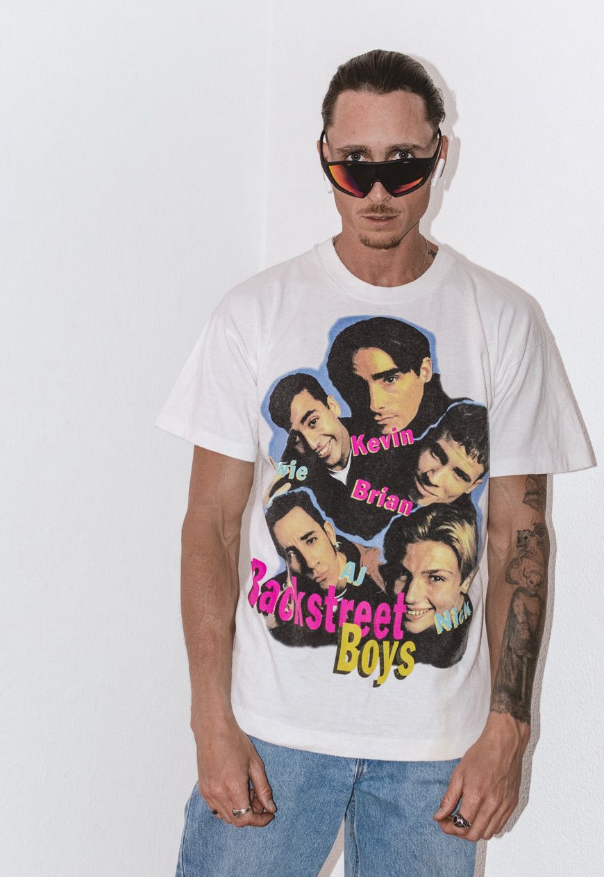 image of Band Tees x Rap Tees Collectible Vintage 90's Boys Band Graphic T Shirt in White, Men's (Size XL)