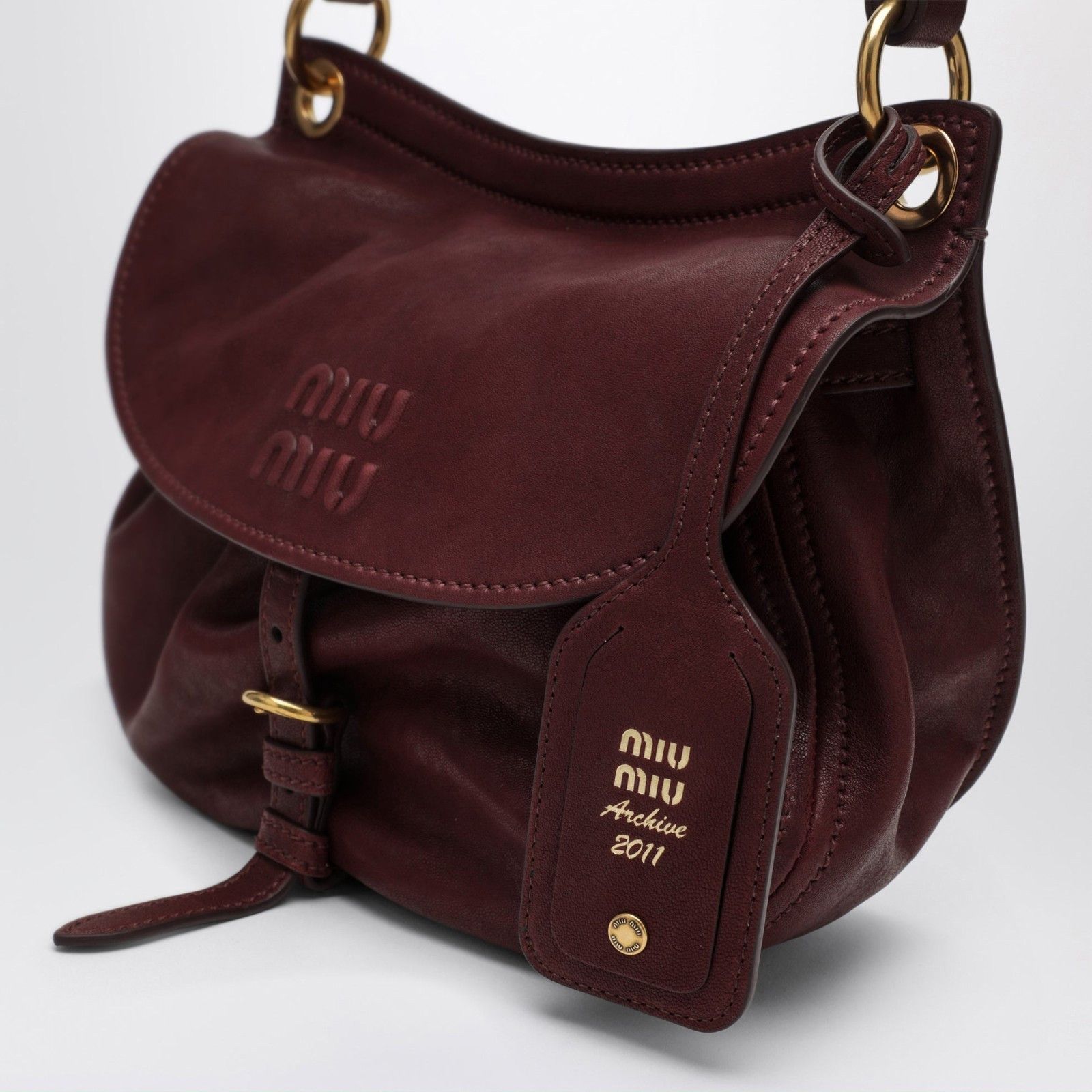 Miu Miu MIU MIU $3600 Rendez Vous Amaranth Red Nappa Leather Shoulde Size ONE SIZE - 5 Thumbnail
