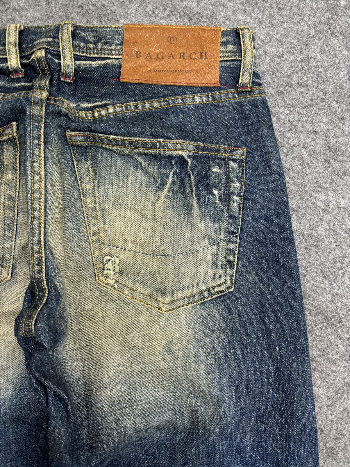 Japanese Brand 💥Sick💥BAGARCH Distressed Raw Stitch Selvedge Denim F543 Size US 31 - 13 Thumbnail