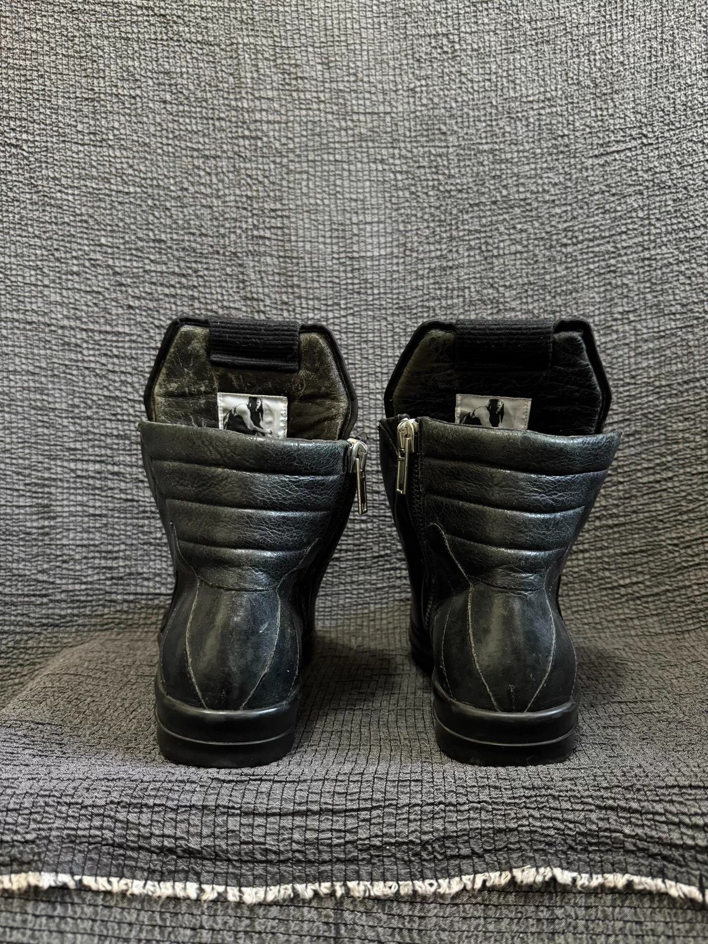 Rick Owens Rick Owens Black Leather Open-Top High-Top Men's Shoes Size US 6.5 / EU 39-40 - 2 Thumbnail