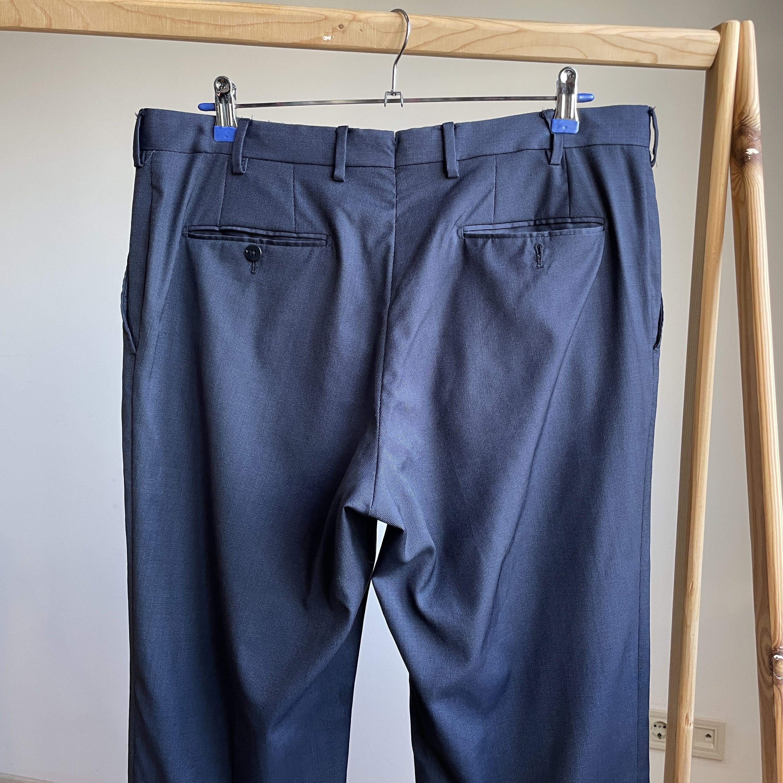 Caruso Raffaele Caruso Birdseye Wool Dress Trousers Size EUR 52R Size US 36 / EU 52 - 4 Thumbnail
