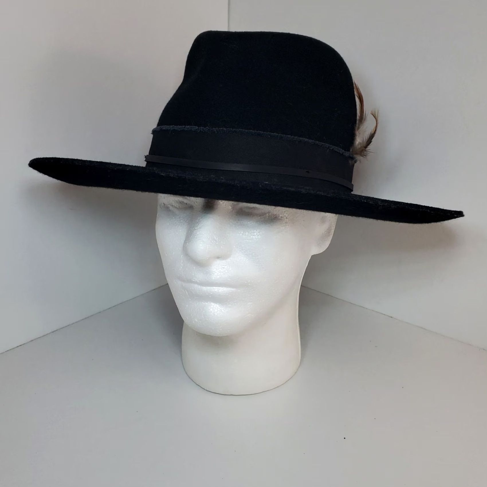 Vintage VINTAGE American Hat Makers Black Western Cowboy Hat Wool Felt Wide Brim M Adult Men Cap Rancher USA Rodeo Size ONE SIZE - 2 Thumbnail