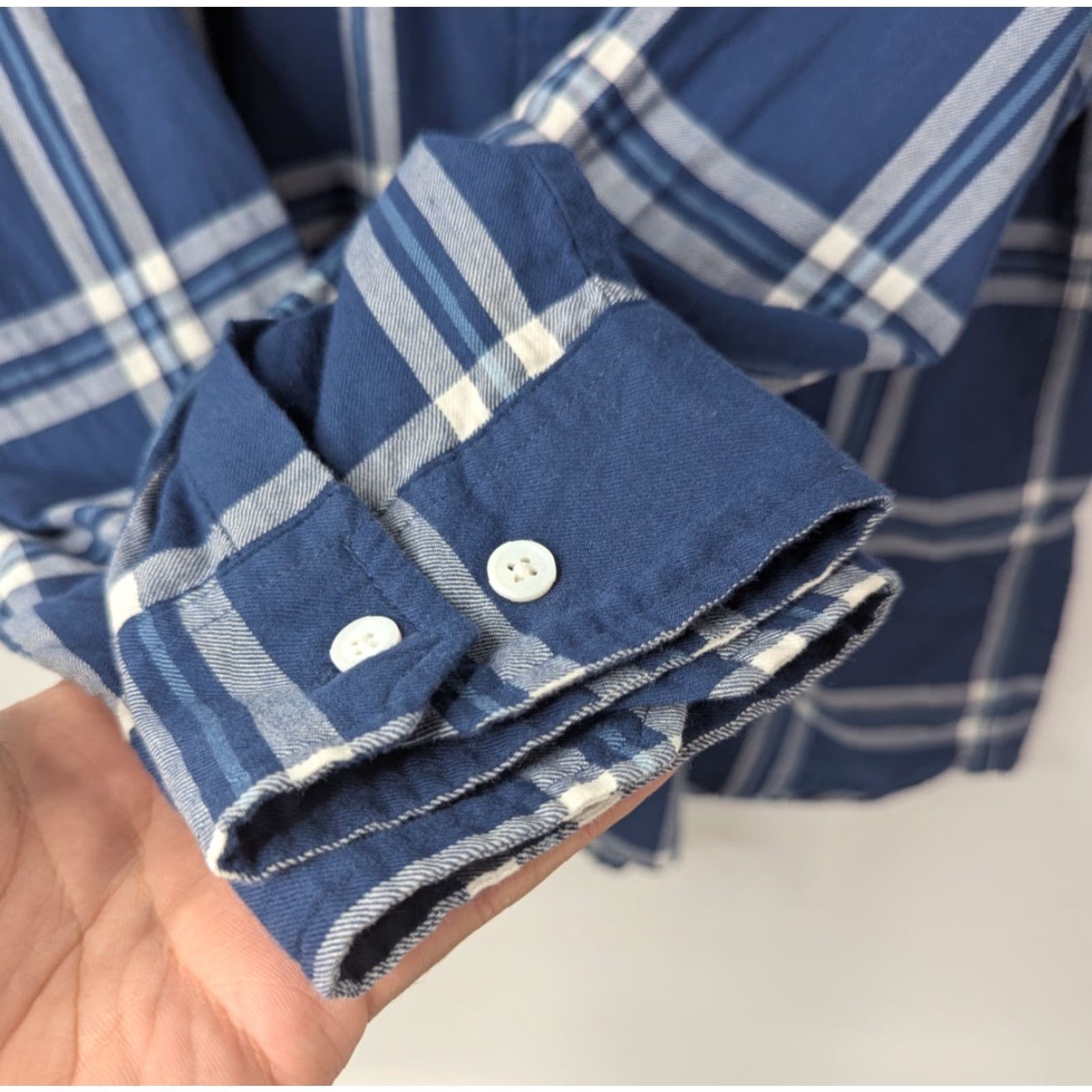 Vintage Line of Trade Shirt Button-Up Men L Blue Plaid Flannel Long Sleeve Casual Workwear All Seasons Size US L / EU 52-54 / 3 - 3 Thumbnail