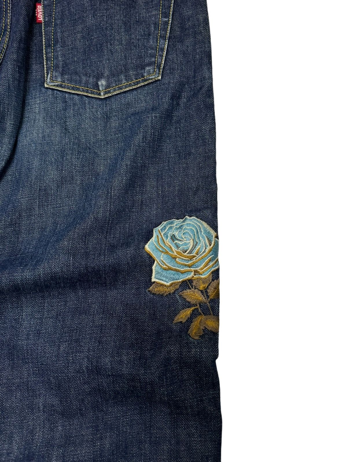 Japanese Brand × Vintage FLARE OZONE COMMUNITY FLOWER EMBROIDERY DENIM JEANS Size US 27 - 12 Thumbnail