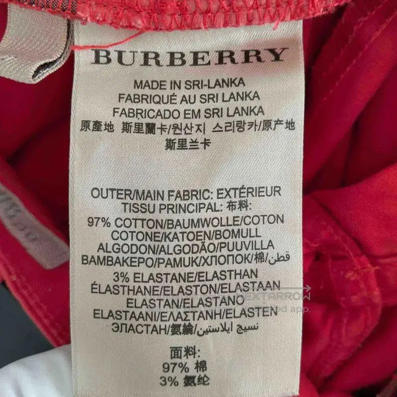 Burberry Burberry Red Cotton Casual Pants for Women. Size 23" - 5 Thumbnail