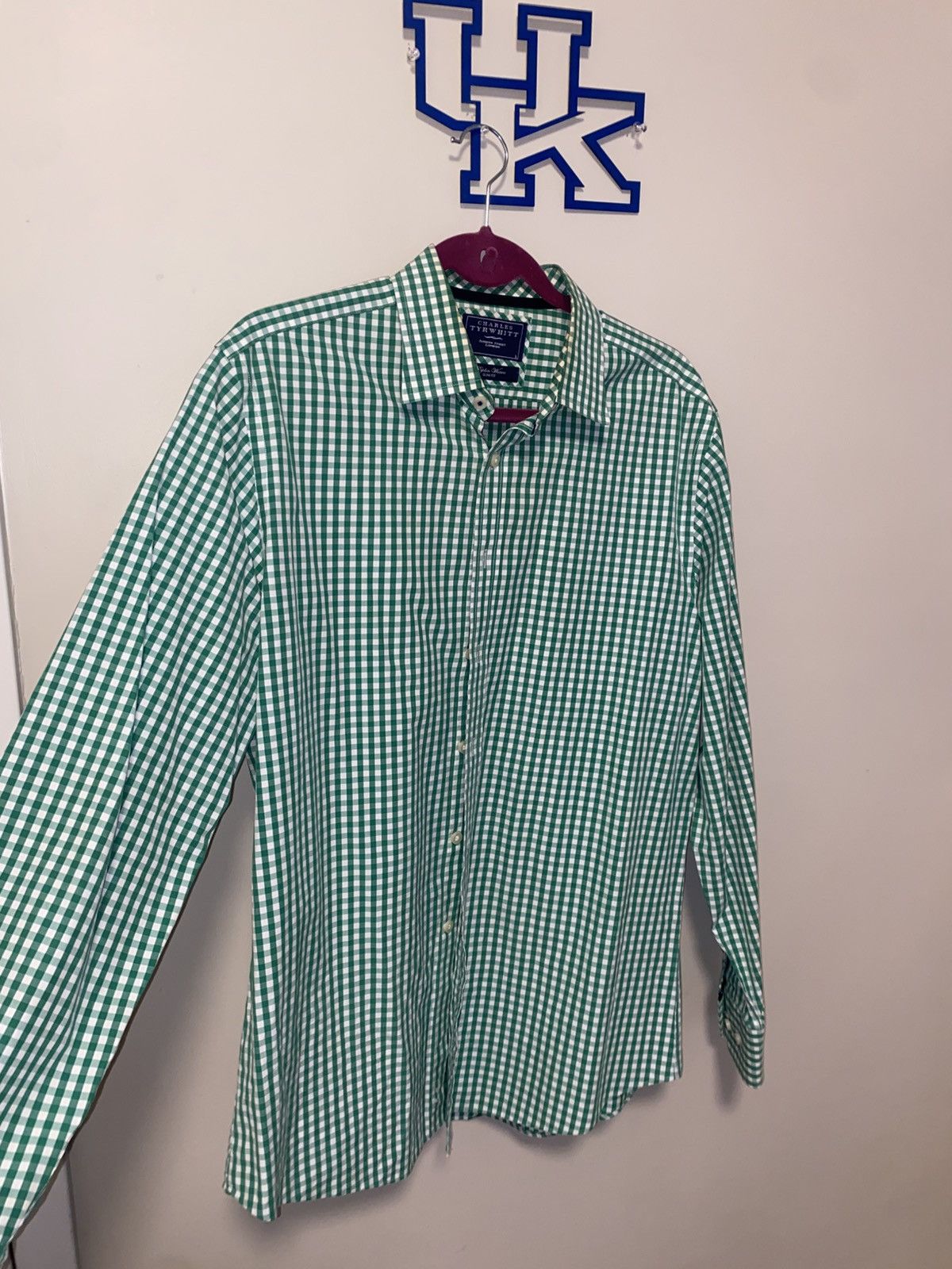 Charles Tyrwhitt Charles Tyrwhitt Green Button Up Dress Shirt Size US L / EU 52-54 / 3 - 4 Thumbnail