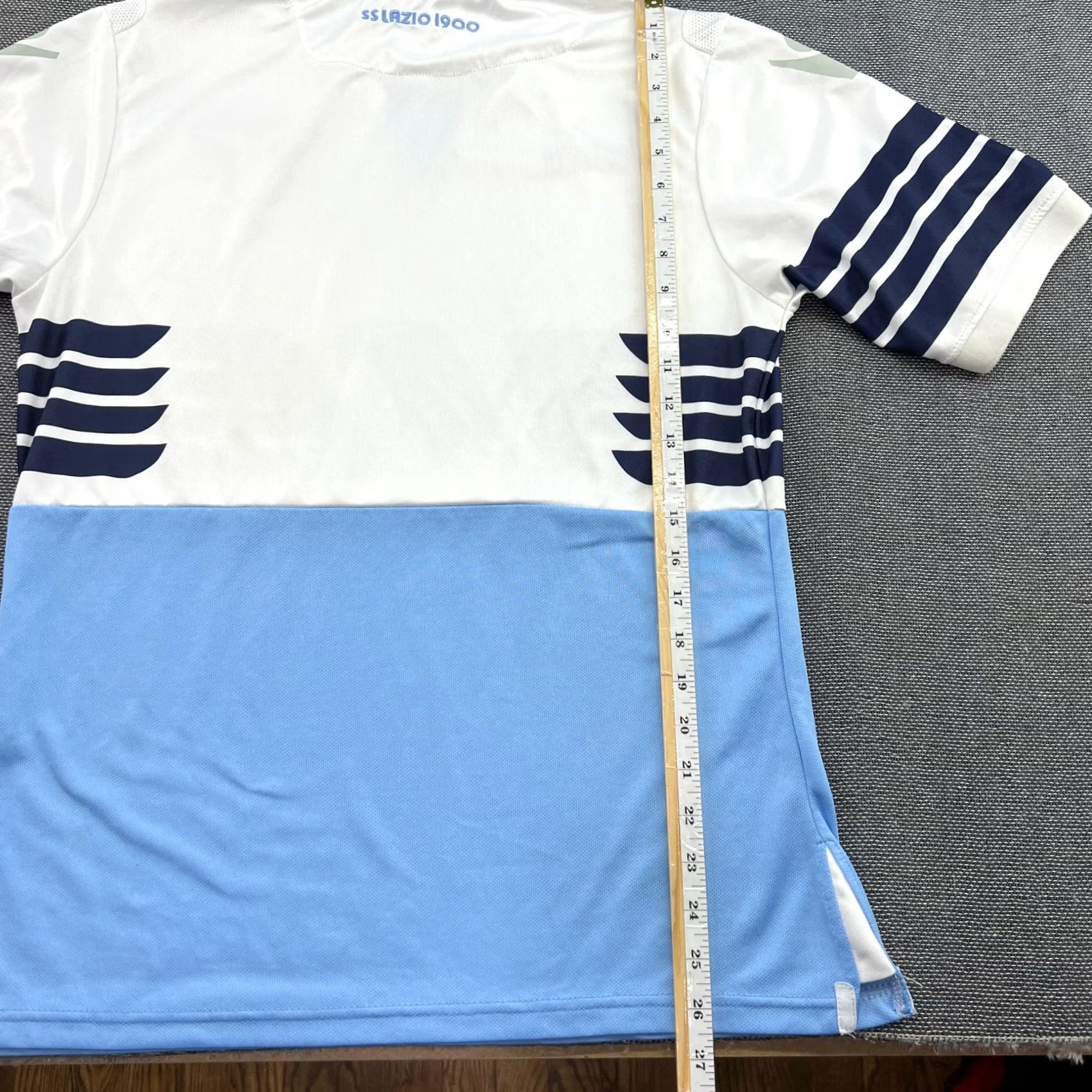Macron Lazio Macron 2018 2019 HOME Jersey Medium Football Adult Shirt Unisex Multicolor Short Sleeve Moisture Wicking Quick Dry Size US M / EU 48-50 / 2 - 5 Thumbnail