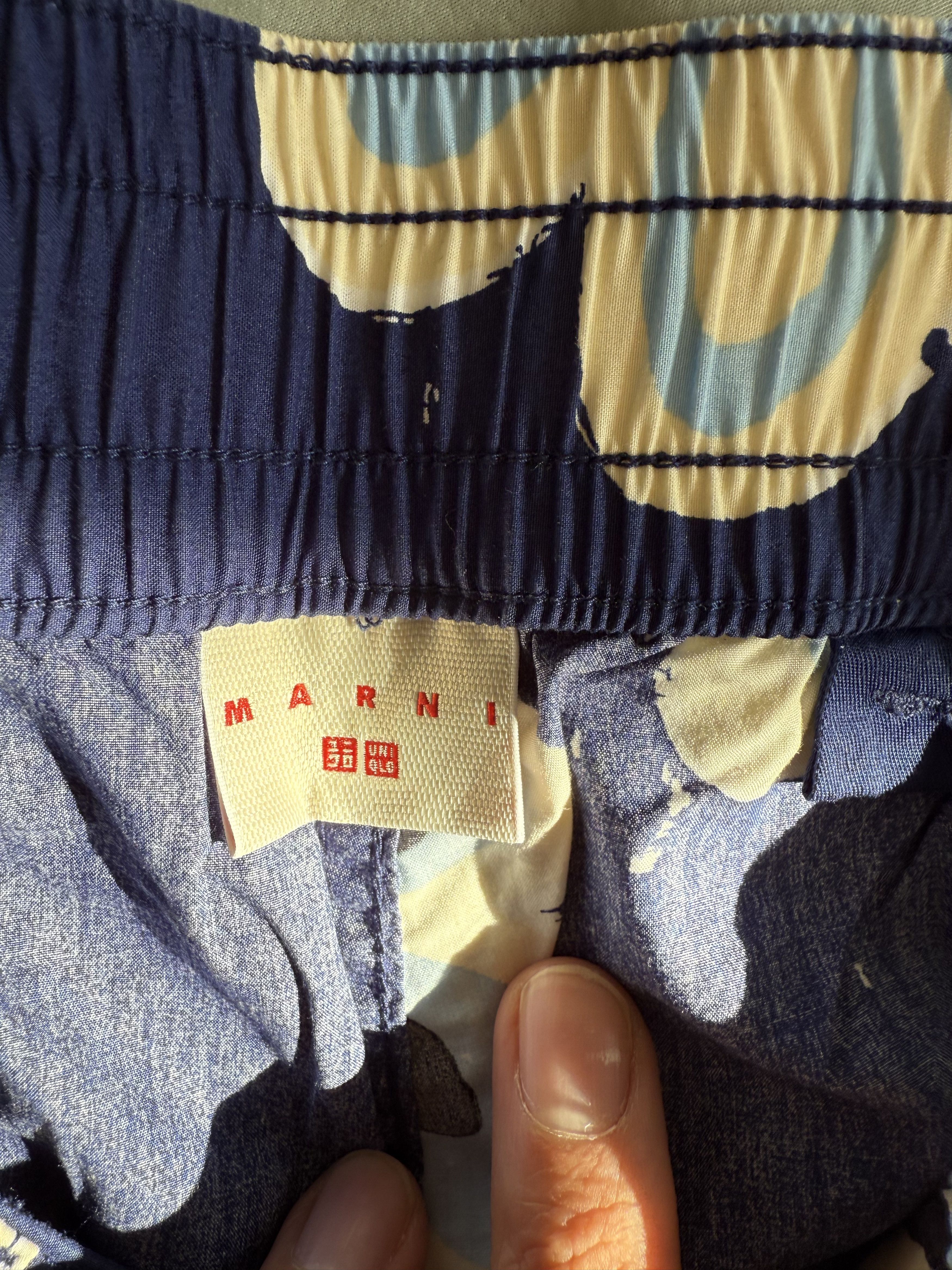 Marni × Uniqlo Marni x Uniqlo Wide Fit Blue Flower Pants Size US 32 / EU 48 - 6 Thumbnail