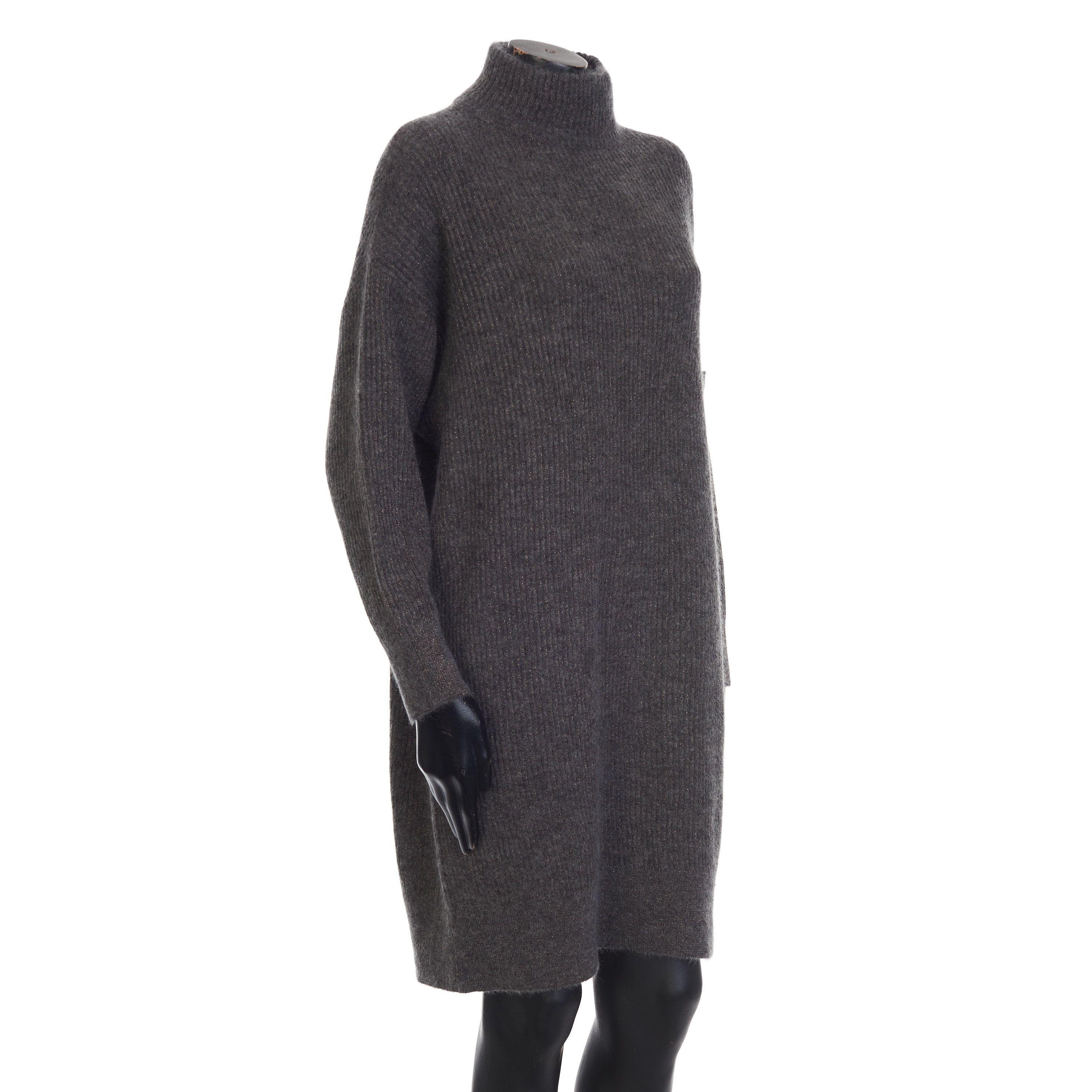 Brunello Cucinelli Sparkling Gray Sweater Dress - Monili, Mohair/Metallic Knit Size M / US 6-8 / IT 42-44 - 9 Thumbnail