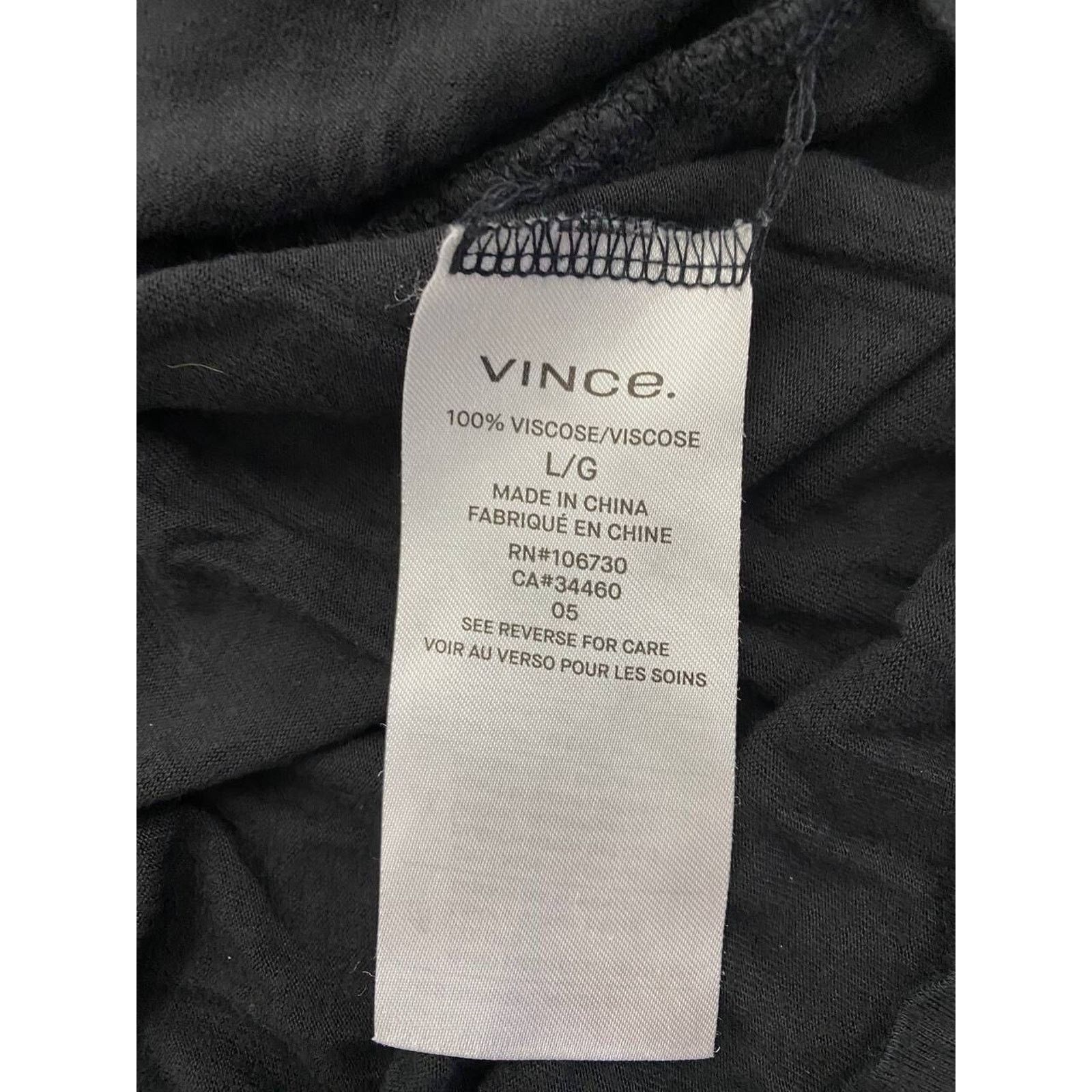 Vince Vince Women Crew Neck Drop Black Size Large A000417 Size L / US 10 / IT 46 - 6 Thumbnail