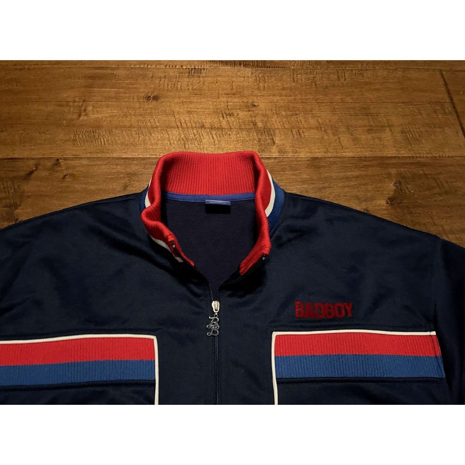 Vintage Y2K Bad Boy Hip Hop Streetwear Full Zip Track Jacket Mens 2XL Red White Blue Size US XXL / EU 58 / 5 - 2 Thumbnail