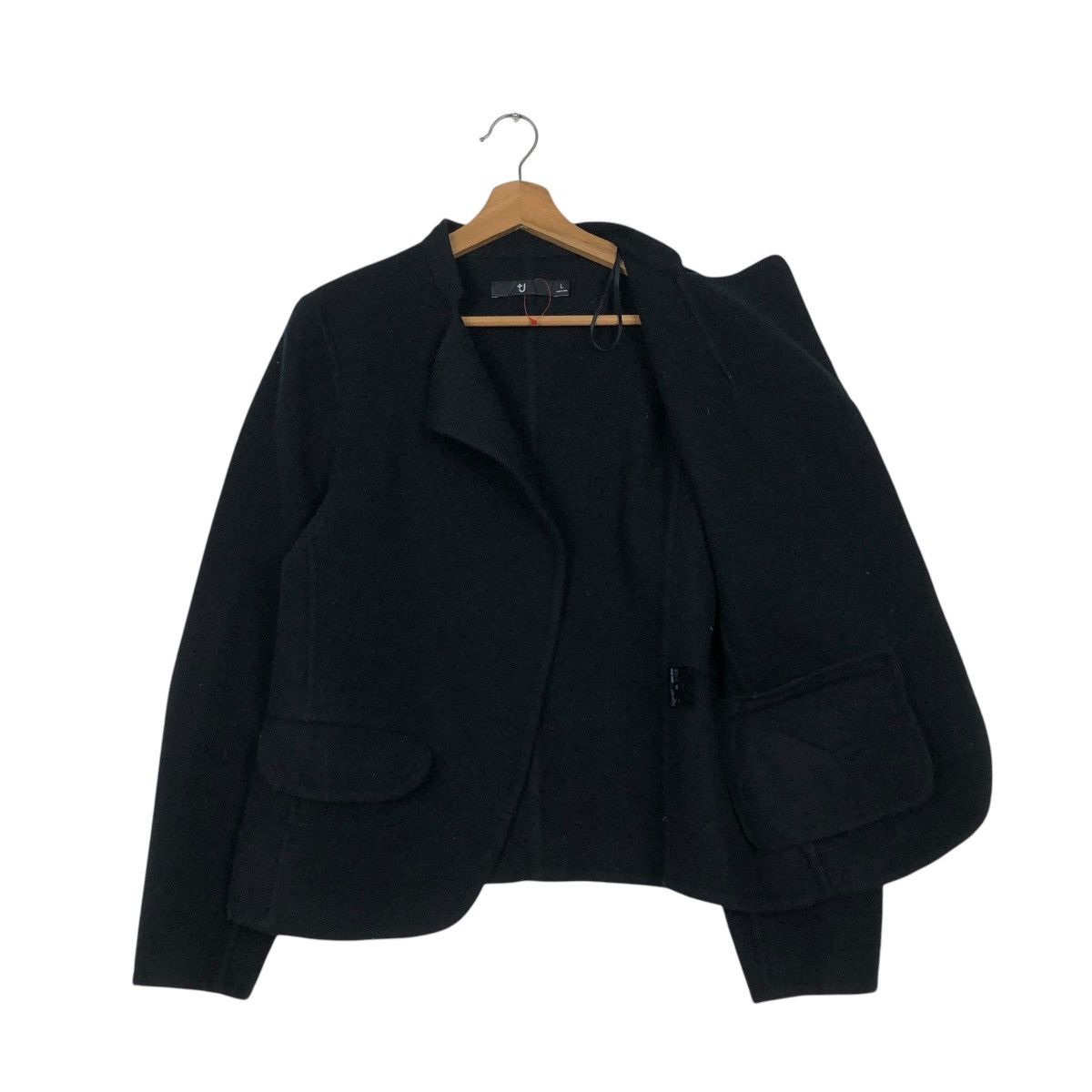 Jil Sander 🔥RICH BLACK CROPPED WOOL JACKET BIKER JILL SANDER J+ UNIQLO Size L / US 10 / IT 46 - 13 Thumbnail