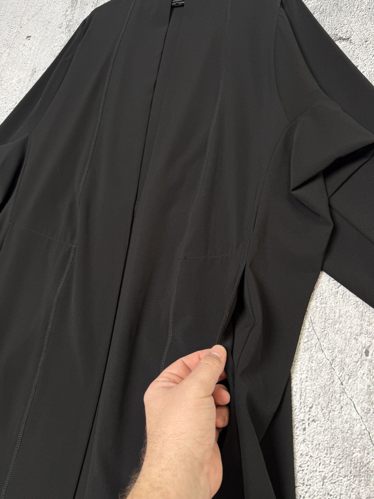 OSKA OSKA Black Lagenlook Duster Robe Open Front Cardigan Coat Size L / US 10 / IT 46 - 14 Thumbnail
