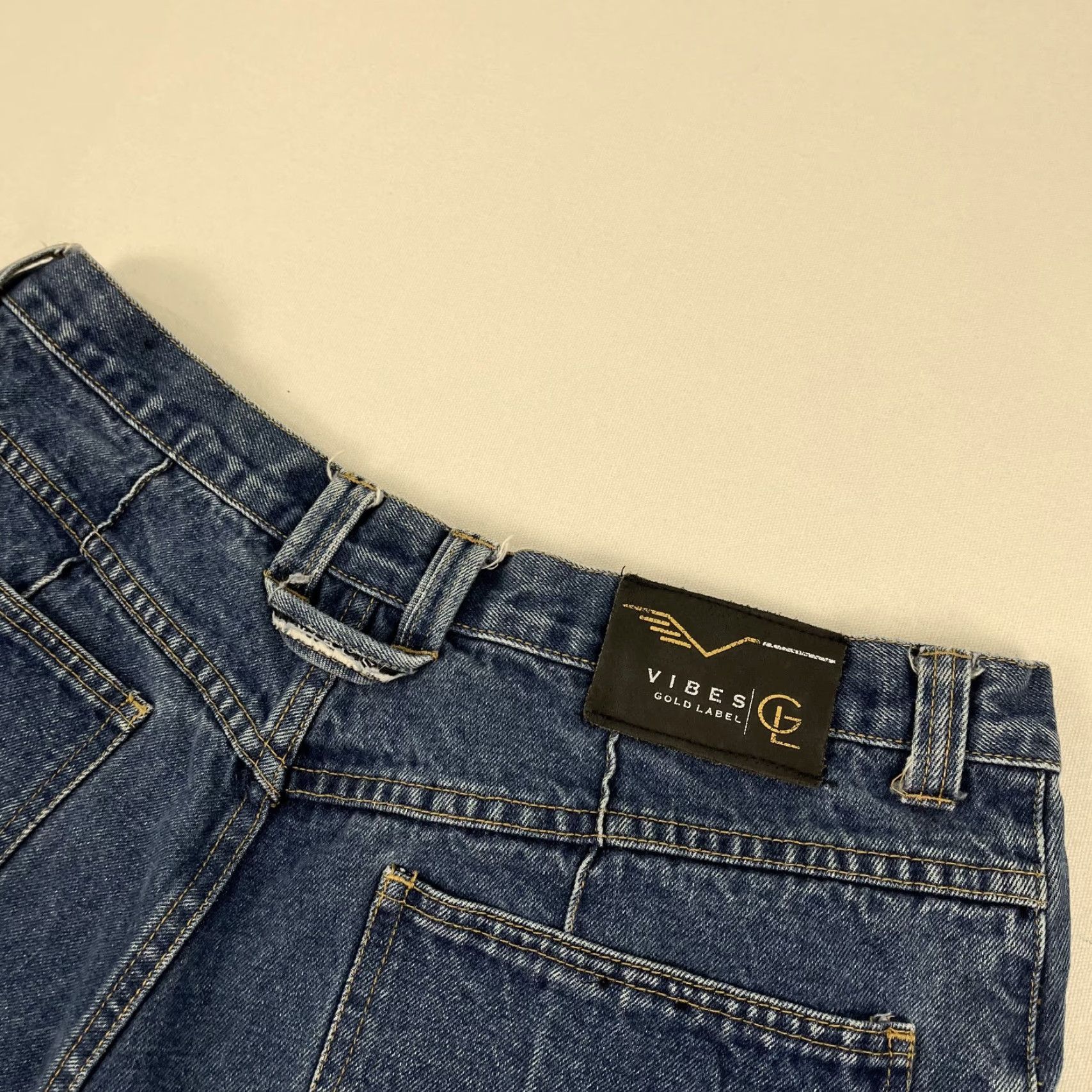 VIBE VINTAGE Vibes Gold Label Jeans Mens 34 x 31 Blue Denim Patchwork Skater Grunge Y2K Jeans Mens Blue Patchwork 34x31 Grunge Skater Y2K Size US 34 / EU 50 - 6 Thumbnail