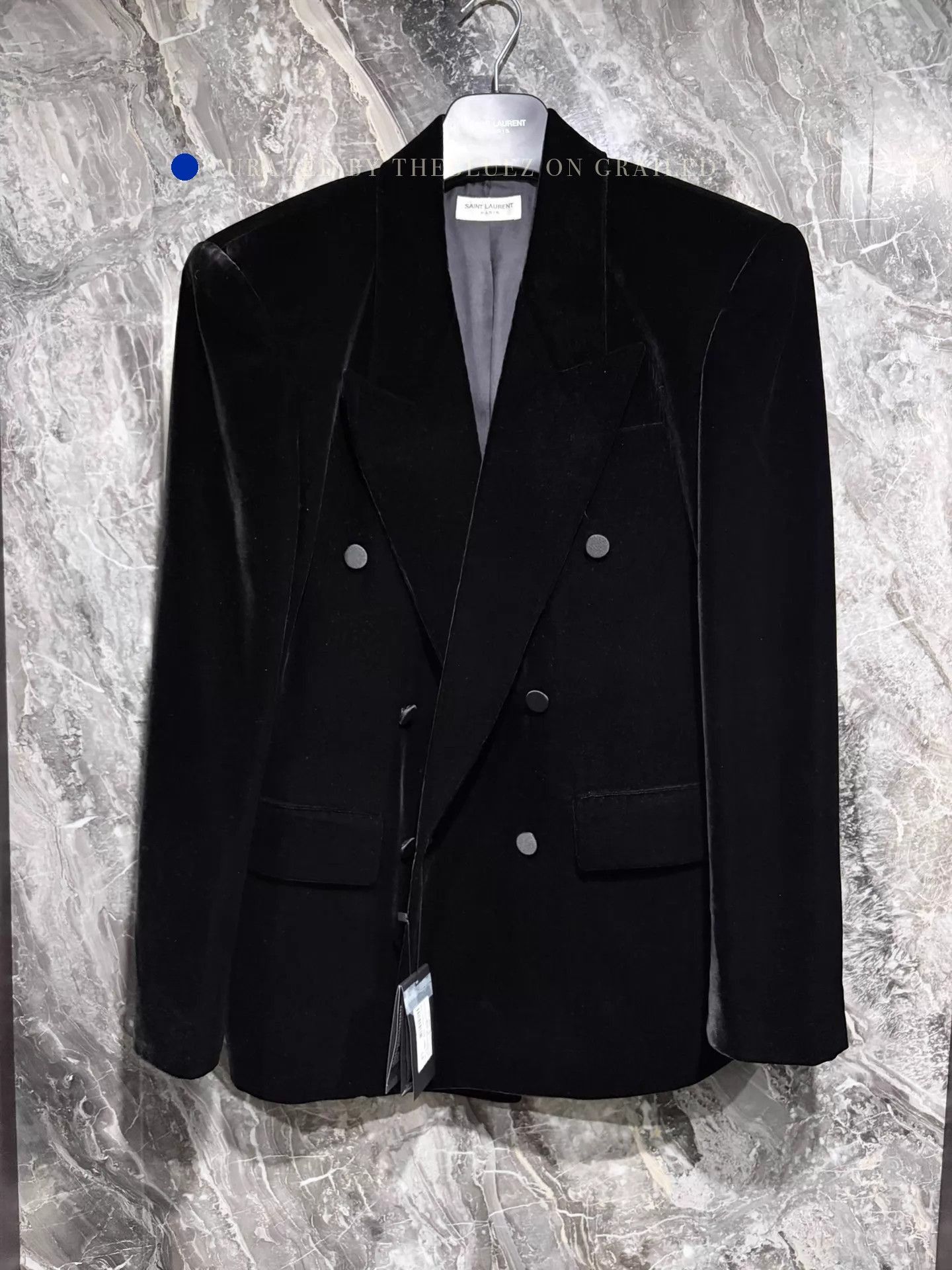 Saint Laurent Paris Velvet Double Breasted Blazer Size US M / EU 48-50 / 2 - 1 Thumbnail