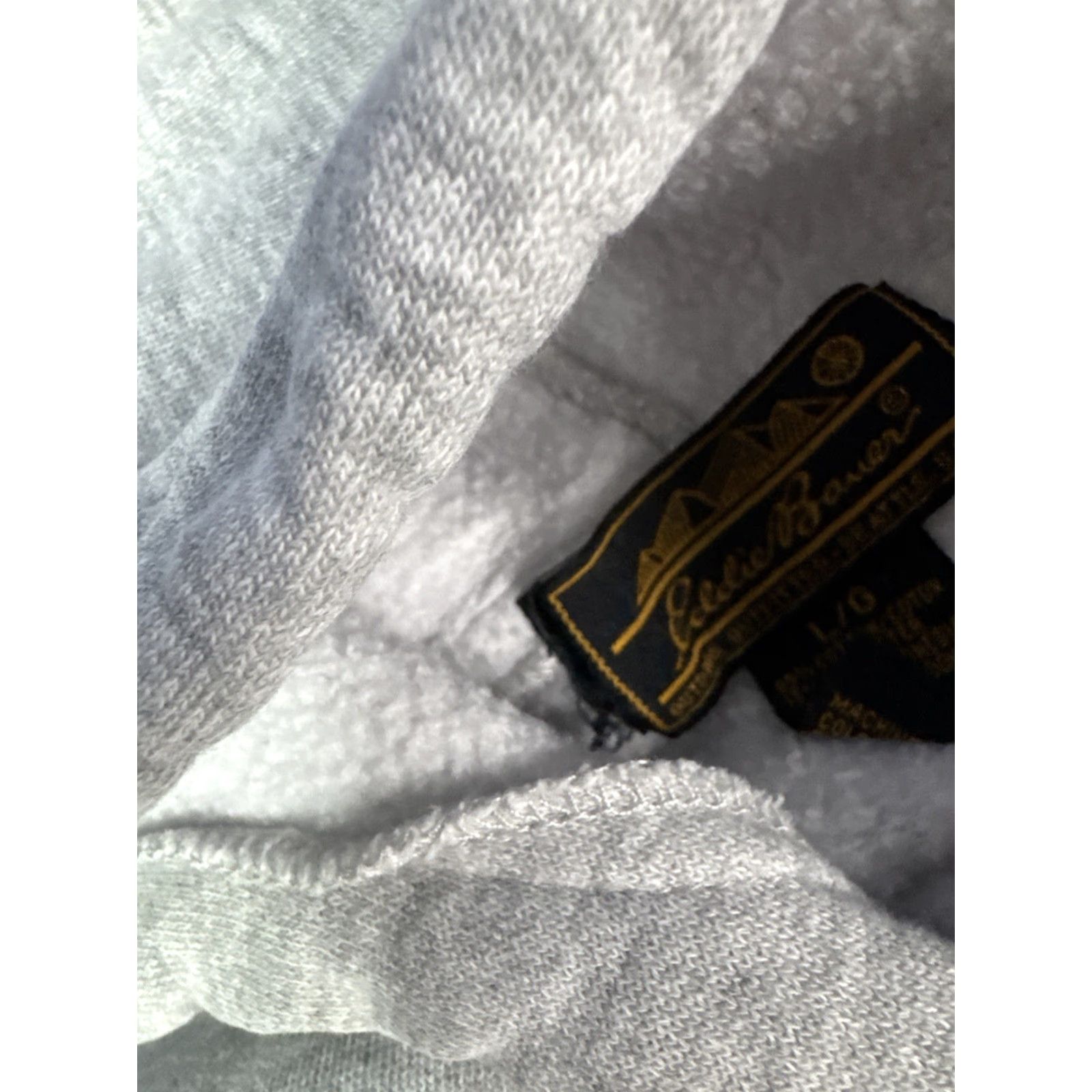 Eddie Bauer VINTAGE Eddie Bauer Hoodie Sweatshirt Sz L Spell Out Heather Gray Mens Pullover Regular Size L Gray Size US L / EU 52-54 / 3 - 3 Thumbnail