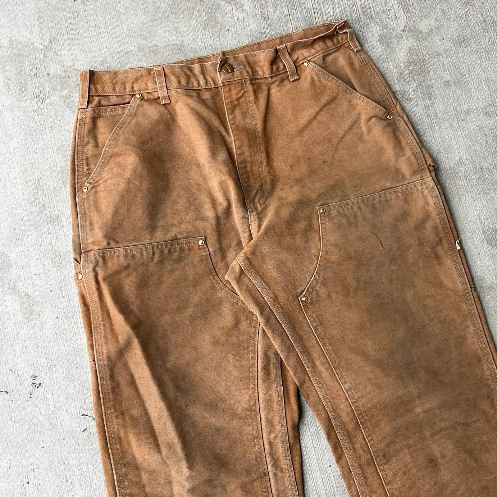 Carhartt × Vintage Carhartt brown double knee work wear carpenter pants Size US 32 / EU 48 - 2 Thumbnail
