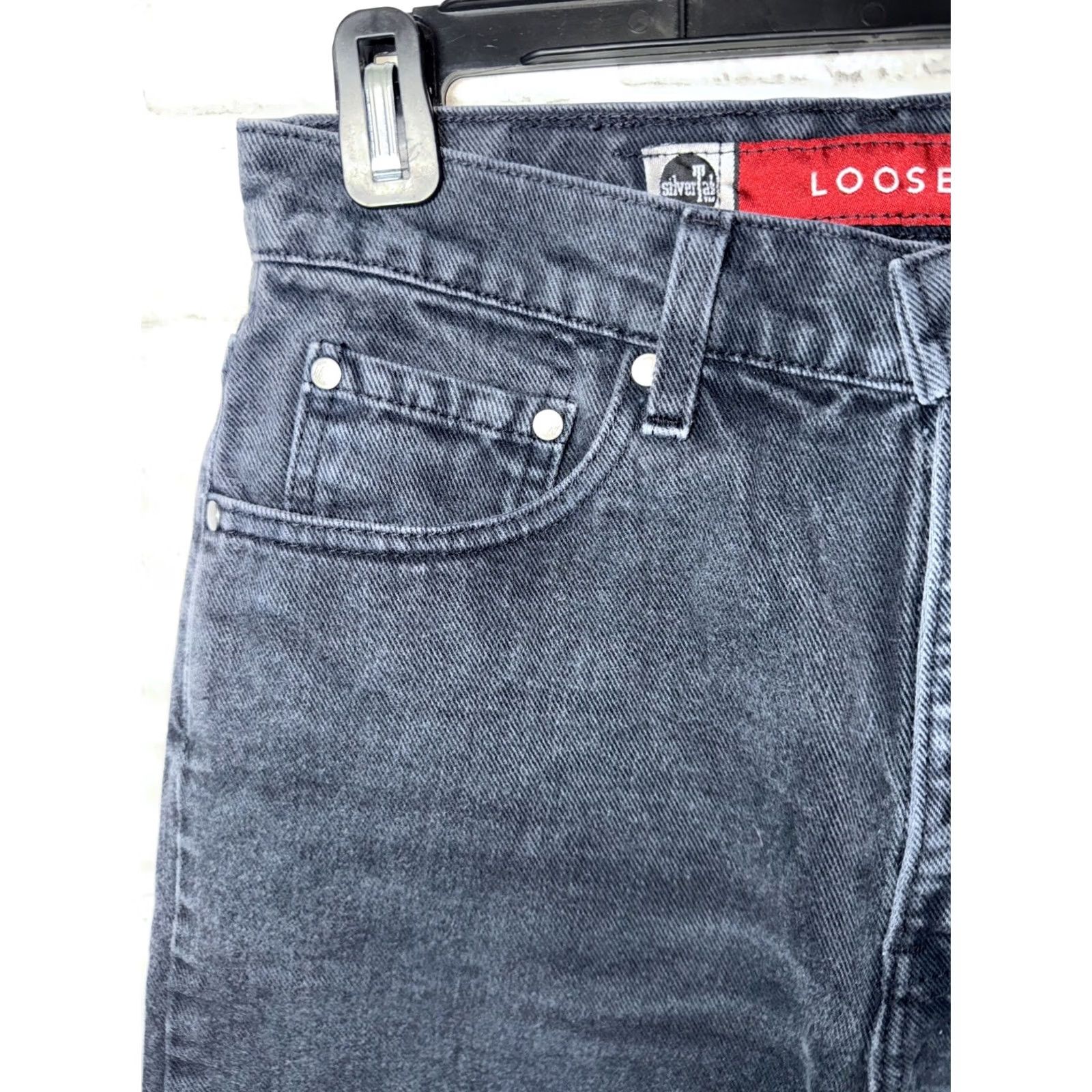 Levi's VINTAGE Levi's Silvertab USA Loose High Waist Black Denim 90s Mom Jeans Womens 6x30” Size 28" / US 6 / IT 42 - 4 Thumbnail