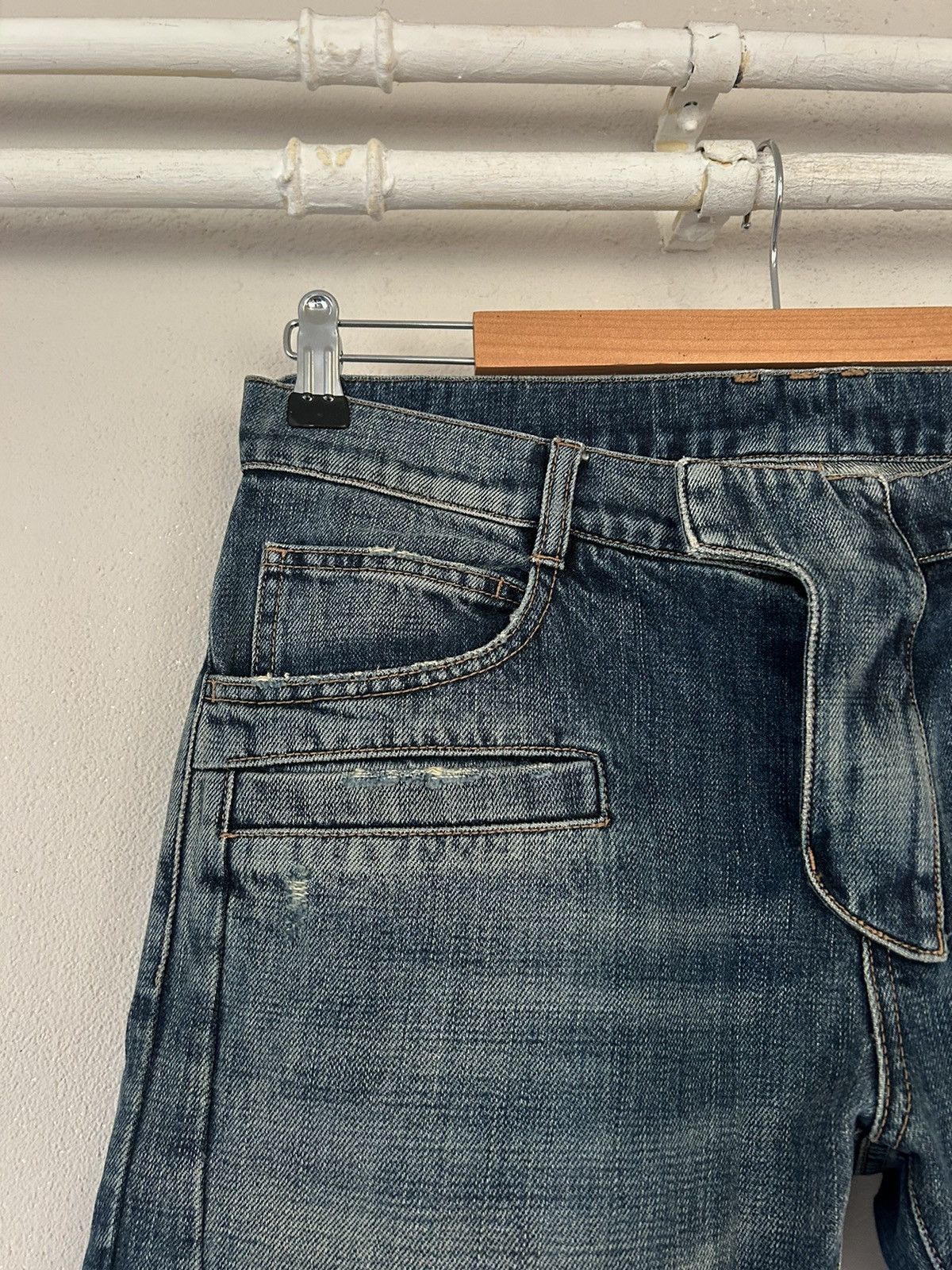 Balmain Blue Denim Biker Jeans Size US 31 - 3 Thumbnail