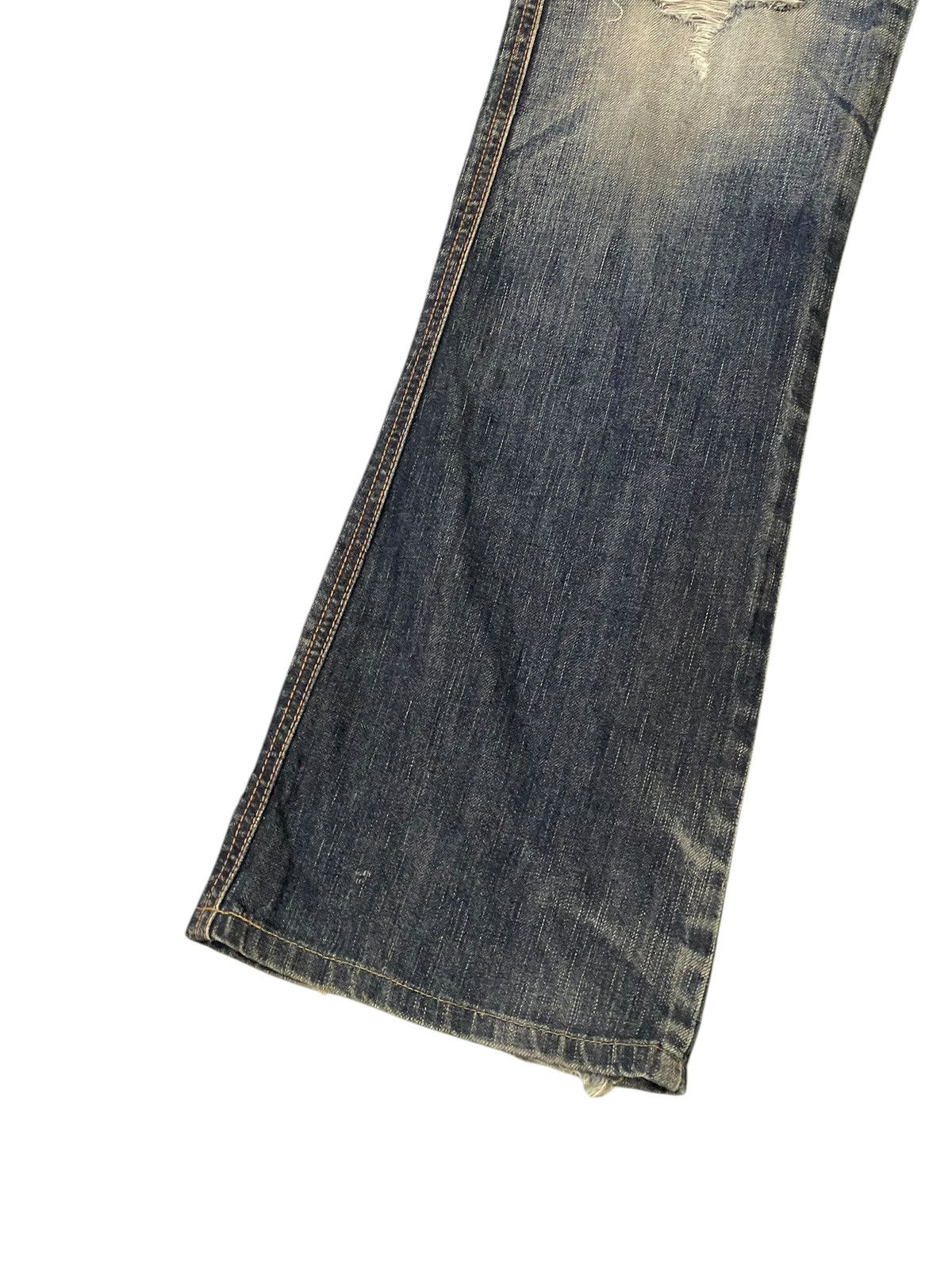 Edwin Flare Jeans Edwin Japan Faded Distress Boot Cut 7🟦 Size US 31 - 5 Thumbnail