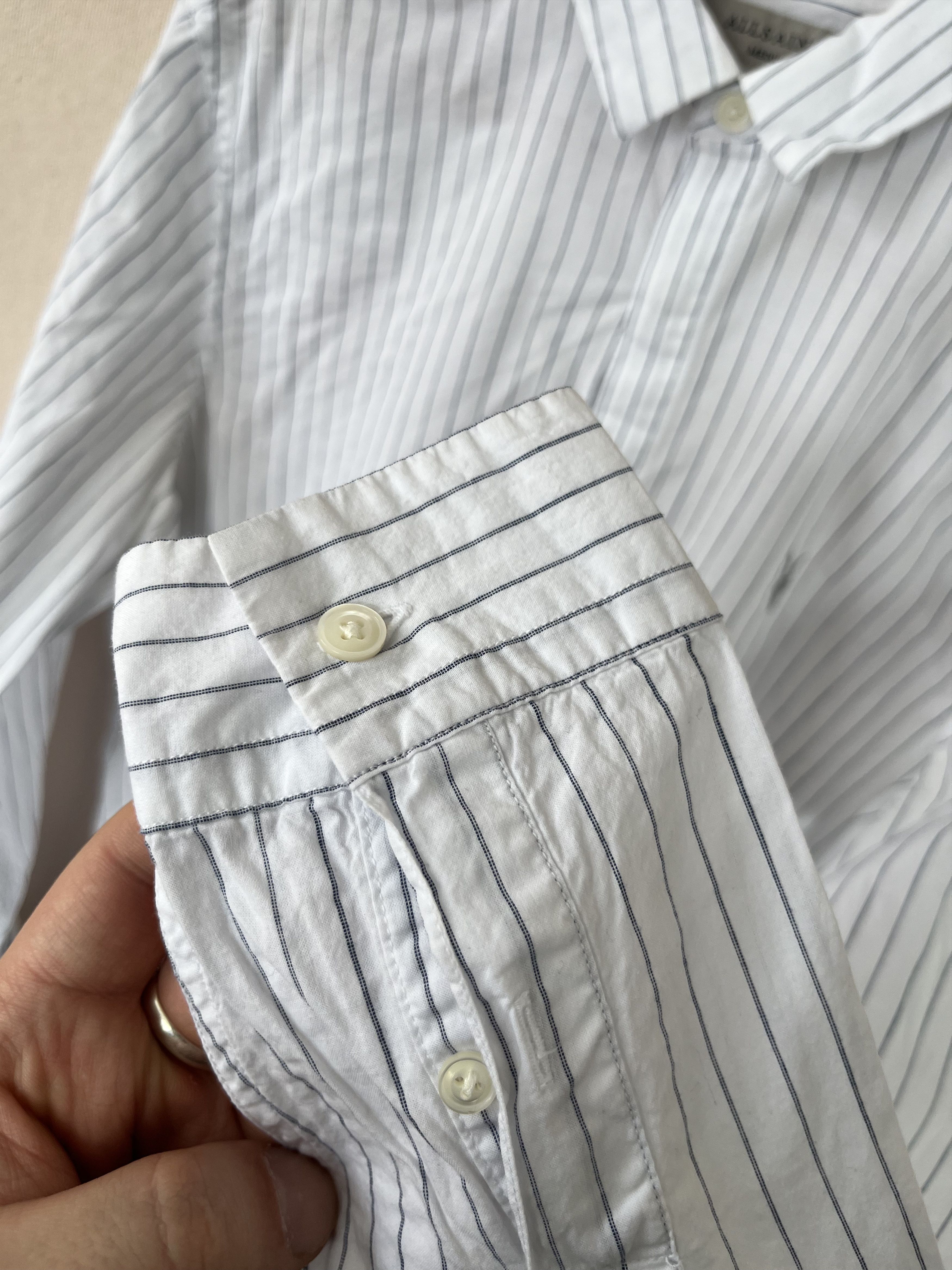 Allsaints Allsaints Men's AUSTIN LS Striped SHIRT Cotton Button Up Size US M / EU 48-50 / 2 - 9 Thumbnail
