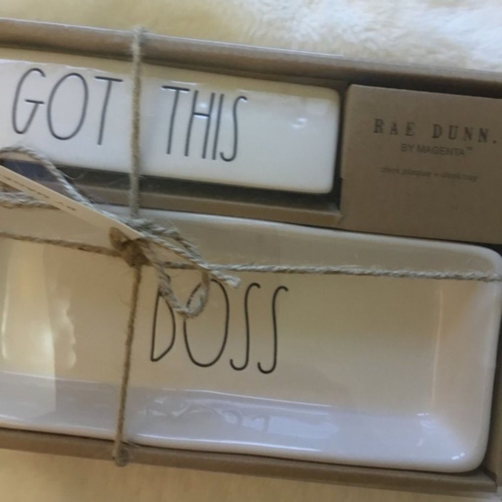 Other Rae Dunn White "YOU GOT THIS" and "BOSS" Desk Set Size ONE SIZE - 5 Thumbnail