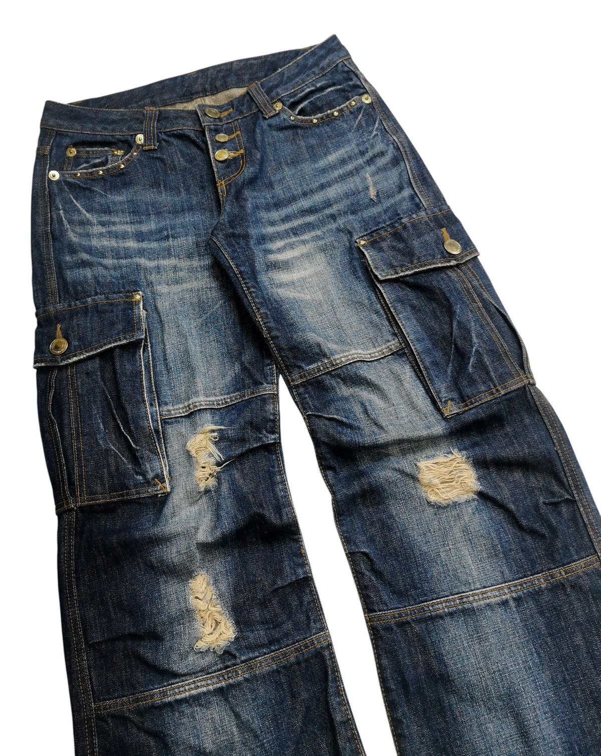 Hysteric Glamour Size 29x31.5 Miss Alice Cargo Bondage Studded Pocket Jeans Size 29" - 4 Thumbnail