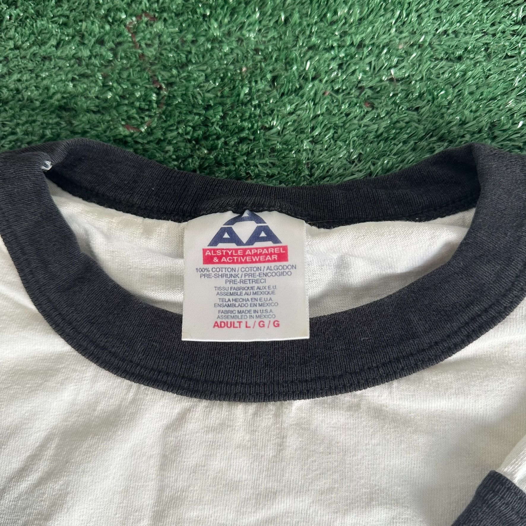 Alstyle Vintage Y2K Bozo the Clown Ringer T-Shirt White Boxy 2002 La Size US L / EU 52-54 / 3 - 4 Thumbnail