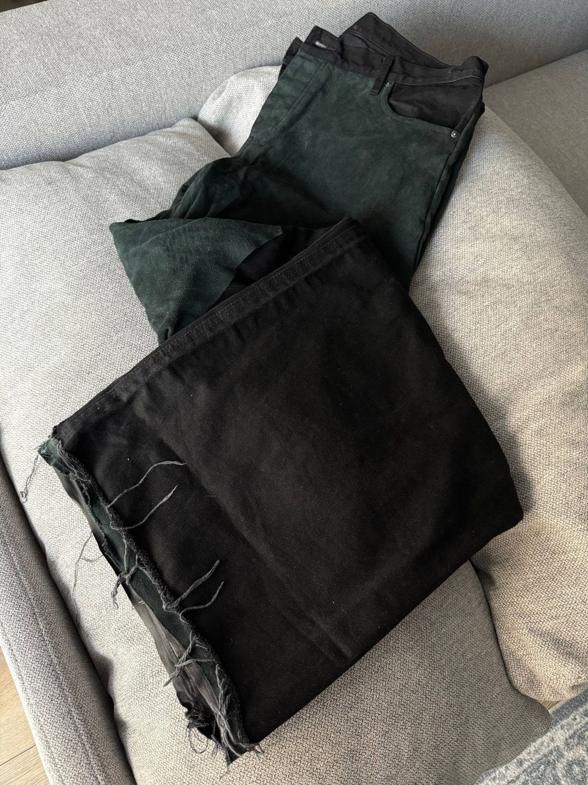 Paradoxe Paris Paradoxe Paris Baggy Black Overlaid Leather Jeans Size US 30 / EU 46 - 6 Thumbnail