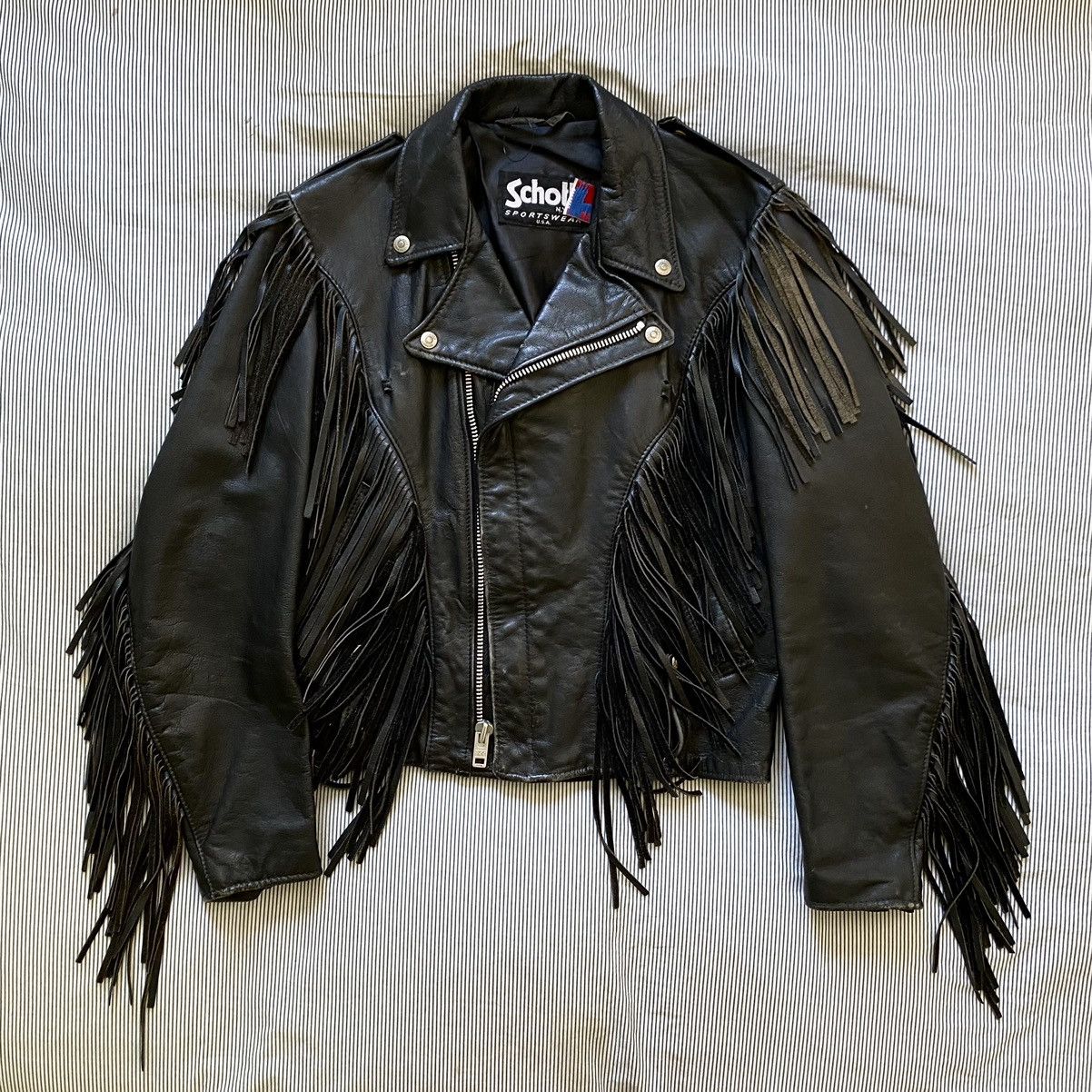 Schott Vintage Schott NYC fringed motorcycle jacket Grailed