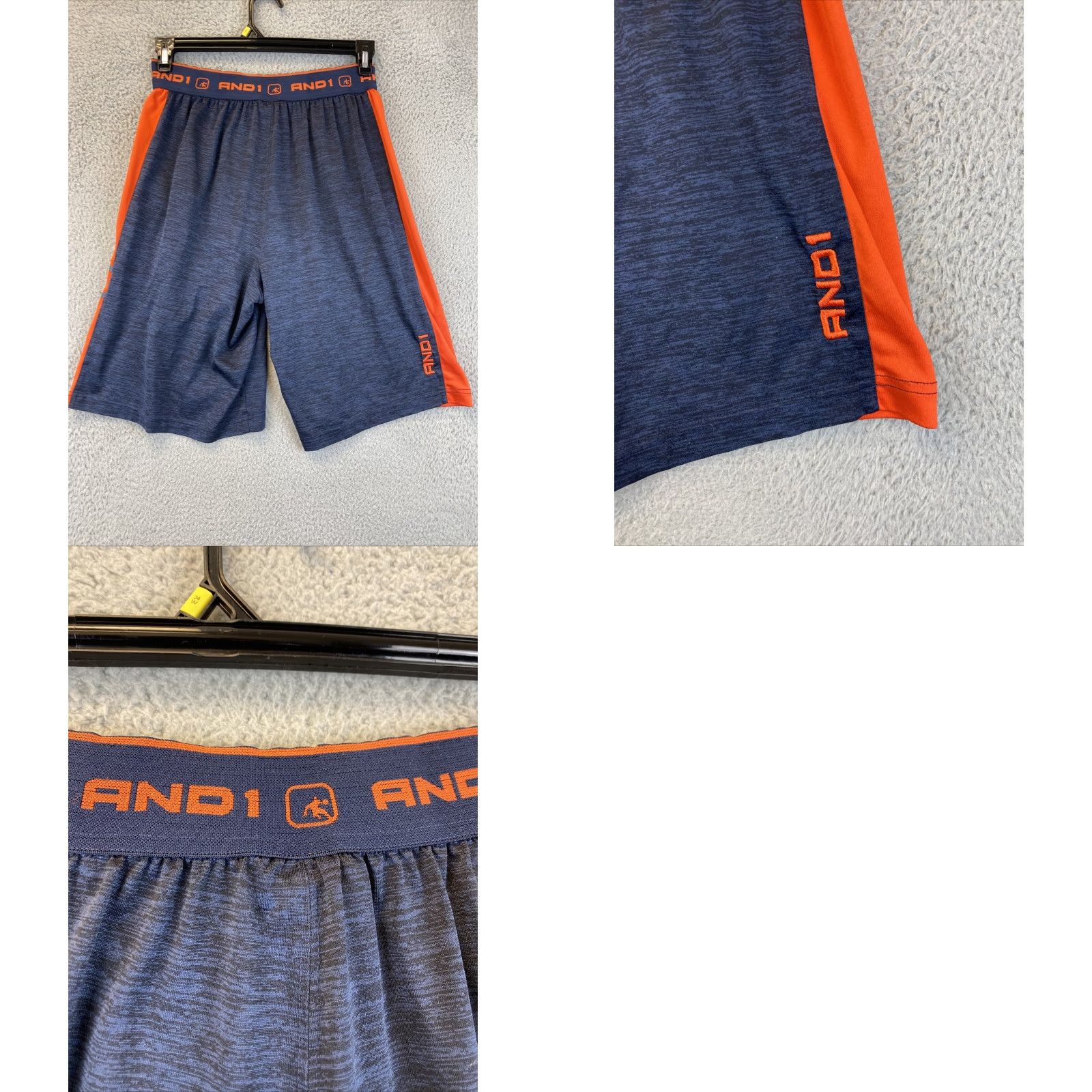 Vintage And1 Mens Basketball Gym Workout Running Shorts Orange Blue M Loose 76-13 Size US 31 - 8 Thumbnail