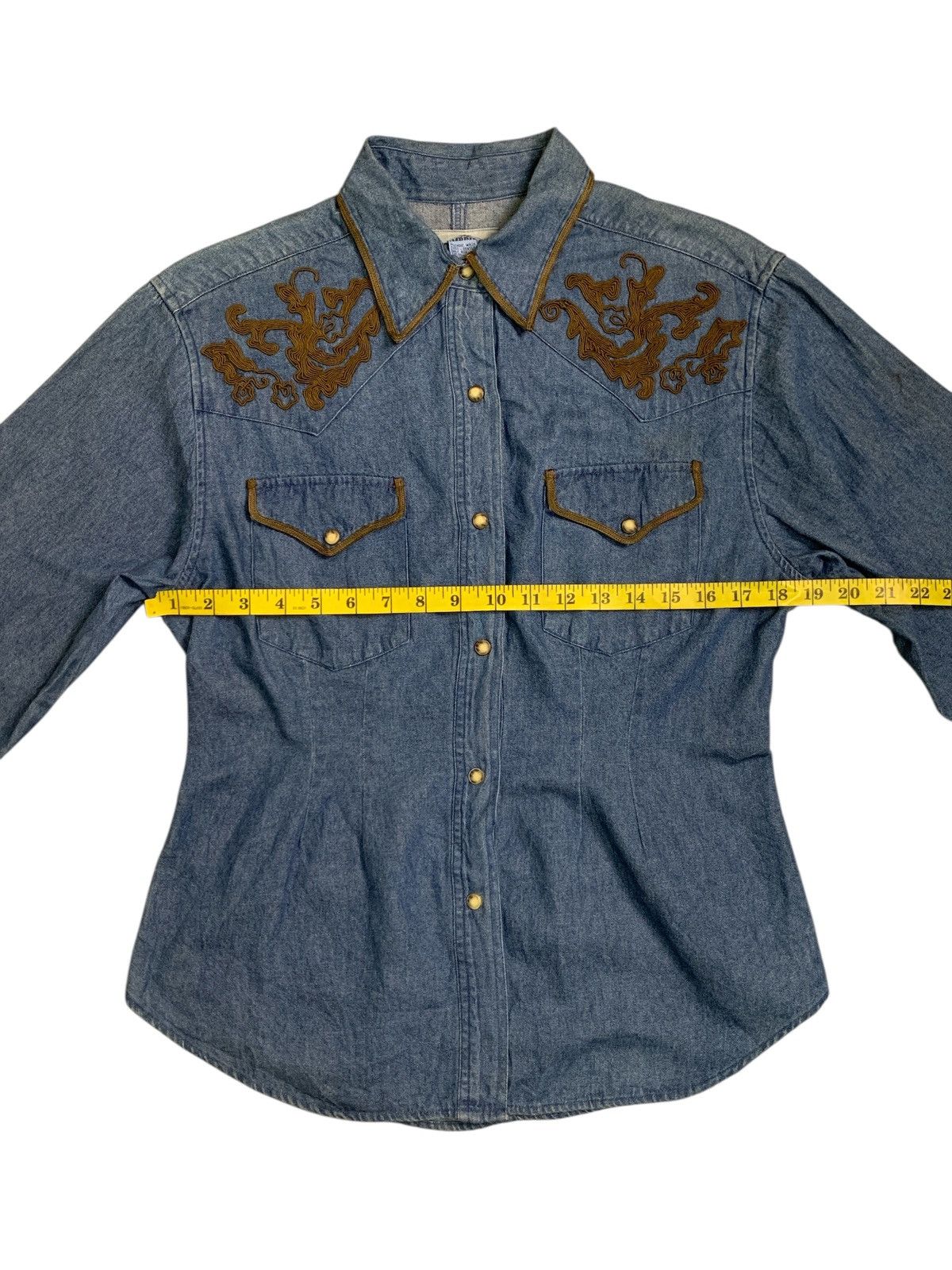 Cambridge Satchel Company Rare Design Cambridge Dry Goods Company Denim Western Shirt Size M / US 6-8 / IT 42-44 - 6 Thumbnail