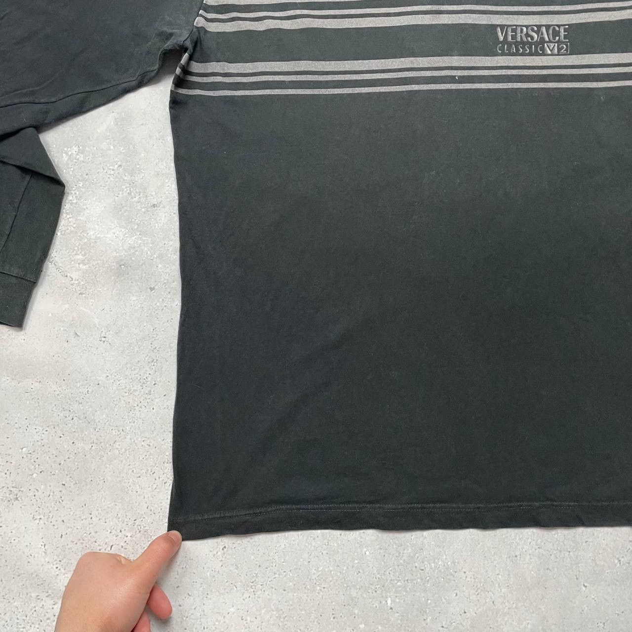 Versace × Vintage Vintage 2000s Versace Classic V2 Long Sleeve T Shirt Faded Size US XL / EU 56 / 4 - 8 Thumbnail