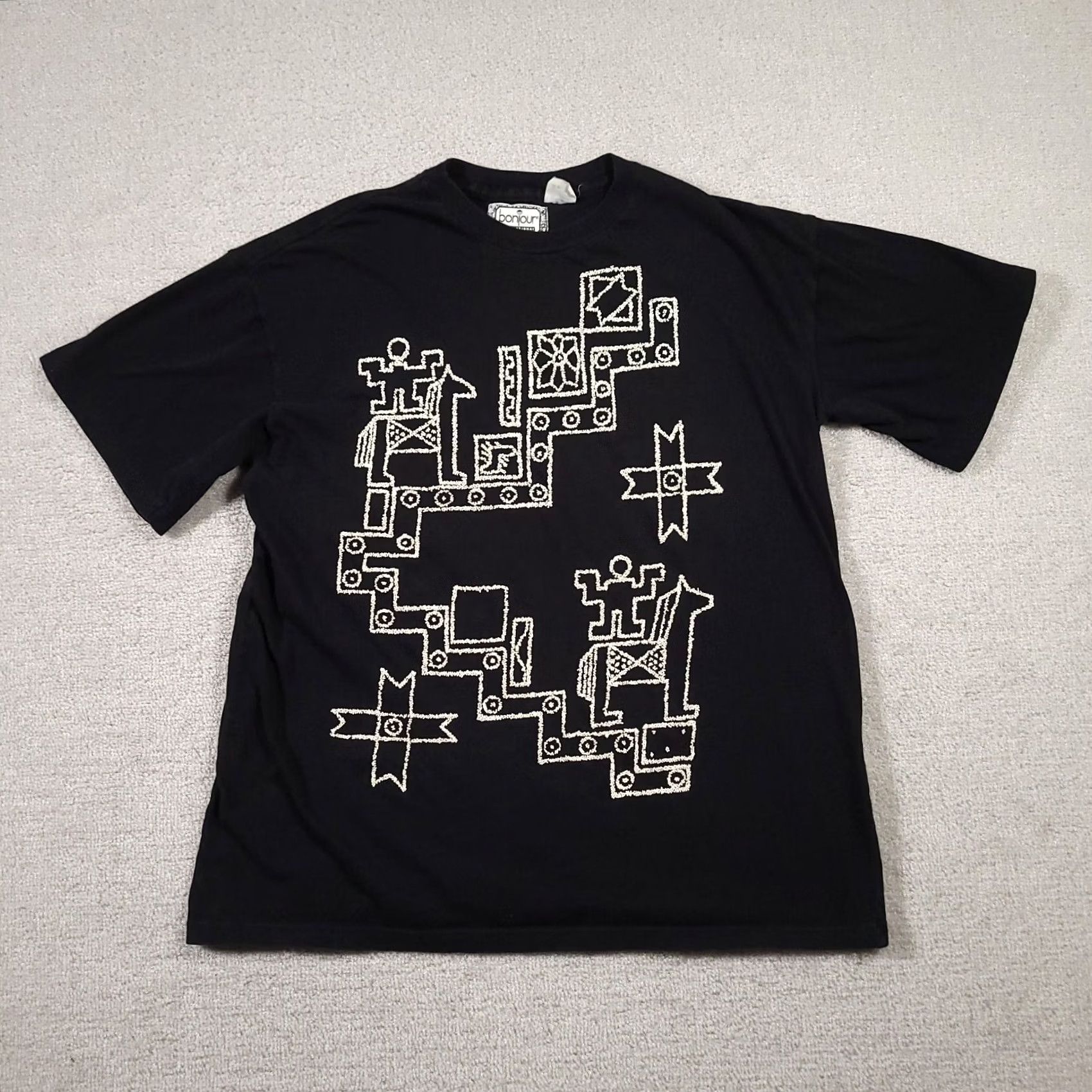 Vintage VINTAGE Bonjour International T Shirt Black Short Sleeve Size XL Mens Size US XL / EU 56 / 4 - 2 Thumbnail