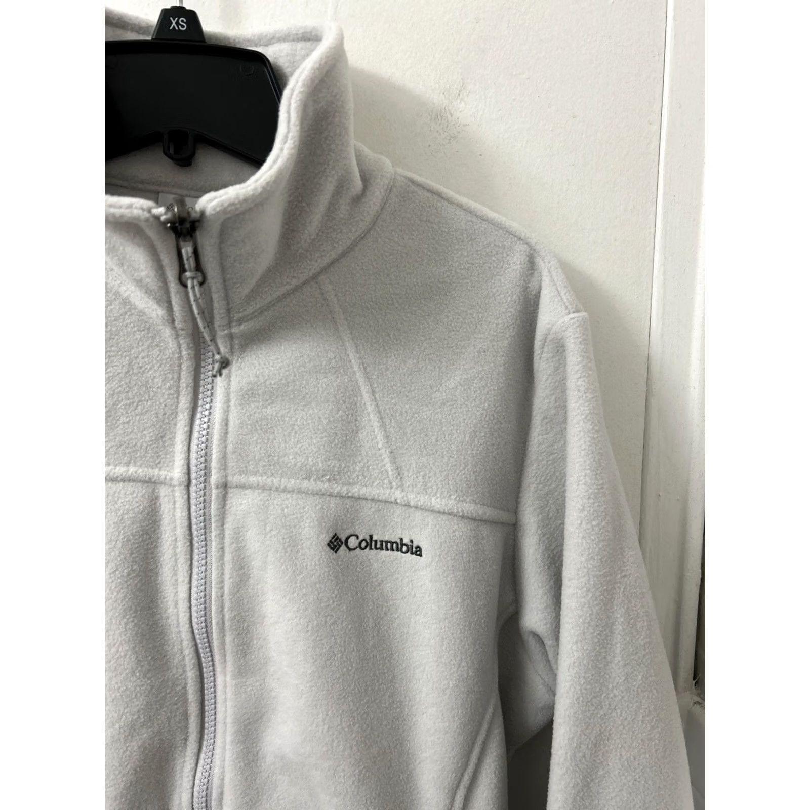 Vintage Columbia Fleece Jacket Womens Large Gray Full Zip Sweatshirt Pockets L/S Size L / US 10 / IT 46 - 4 Thumbnail