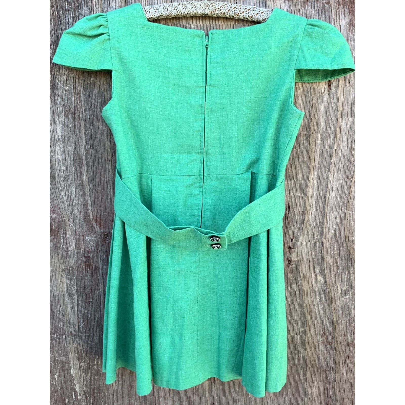 Vintage VINTAGE Dorissa Embroidered Green Dress Short Sleeve Girls 1970s See Pics Measurements Size ONE SIZE - 4 Thumbnail