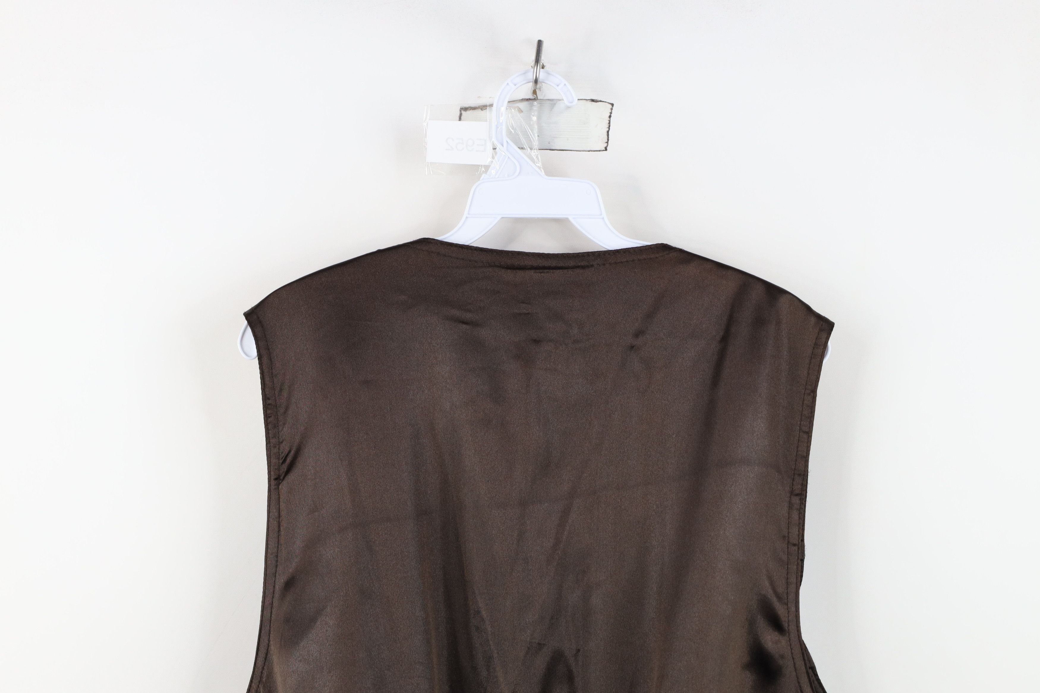 Vintage Vintage 90s Streetwear Leather Buckle Back Vest Jacket Brown Size US M / EU 48-50 / 2 - 13 Thumbnail