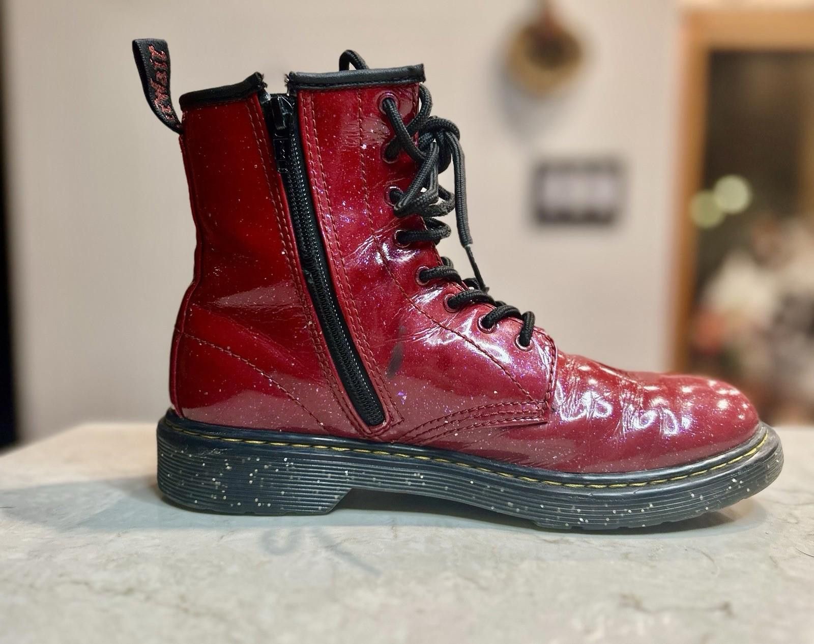 Dr. Martens 1460 Pascal Glitter Boots Red Women’s US 6