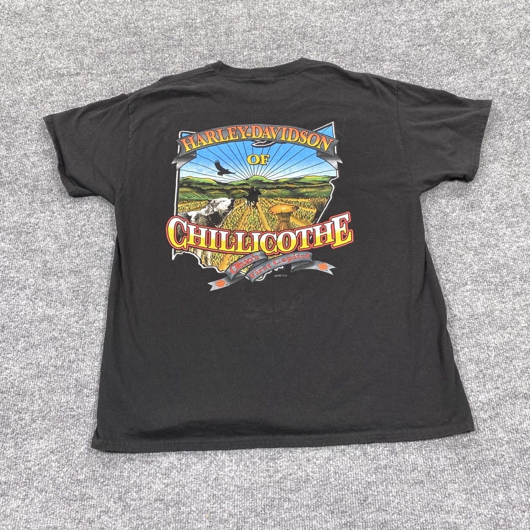 Harley Davidson Harley-Davidson Shirt Mens Large Black Graphic Dealer Chillicothe Ohio Hull Size US L / EU 52-54 / 3 - 2 Thumbnail