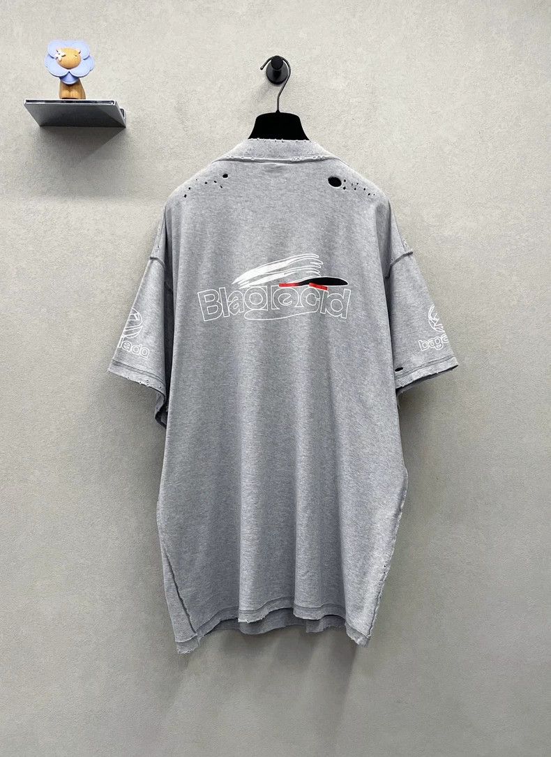 Balenciaga Balenciaga Letter printed grey short sleeves Size US L / EU 52-54 / 3 - 2 Thumbnail
