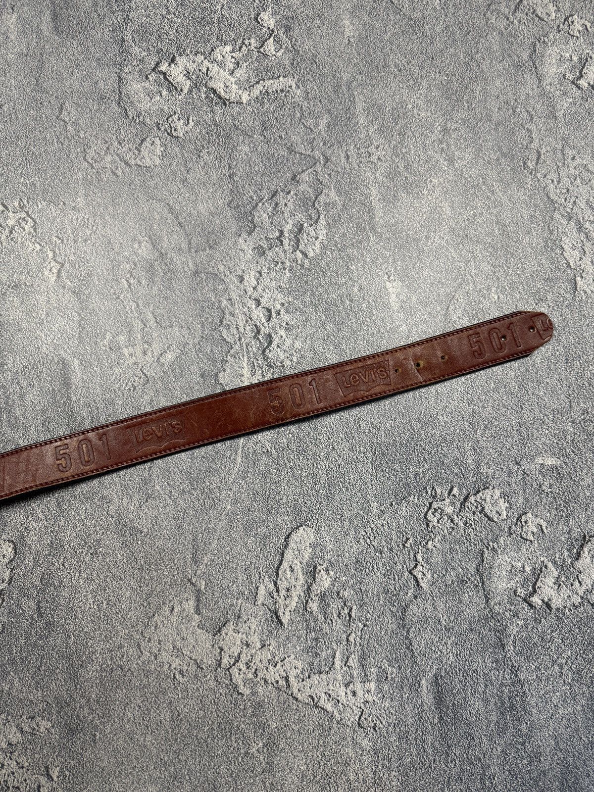 Levi's Vintage Distressed Faded Levi’s 501 Leather Belt Opium Y2K Size ONE SIZE - 5 Thumbnail