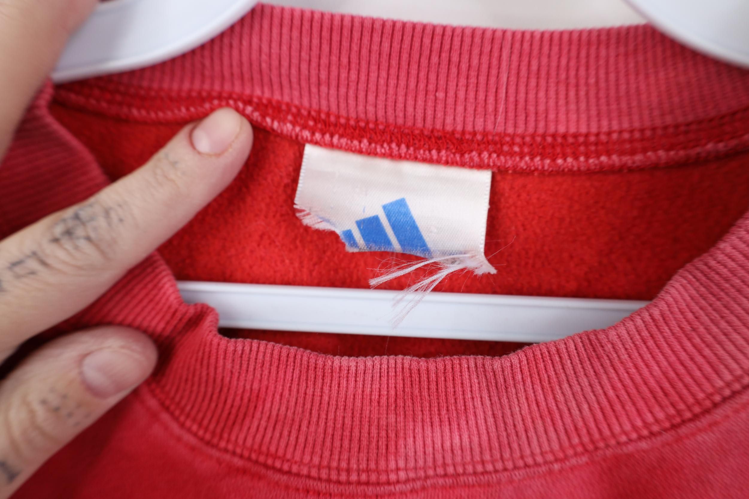 Adidas Vintage 90s Y2K Adidas Acid Wash Crewneck Sweatshirt Red Size L / US 10 / IT 46 - 5 Thumbnail