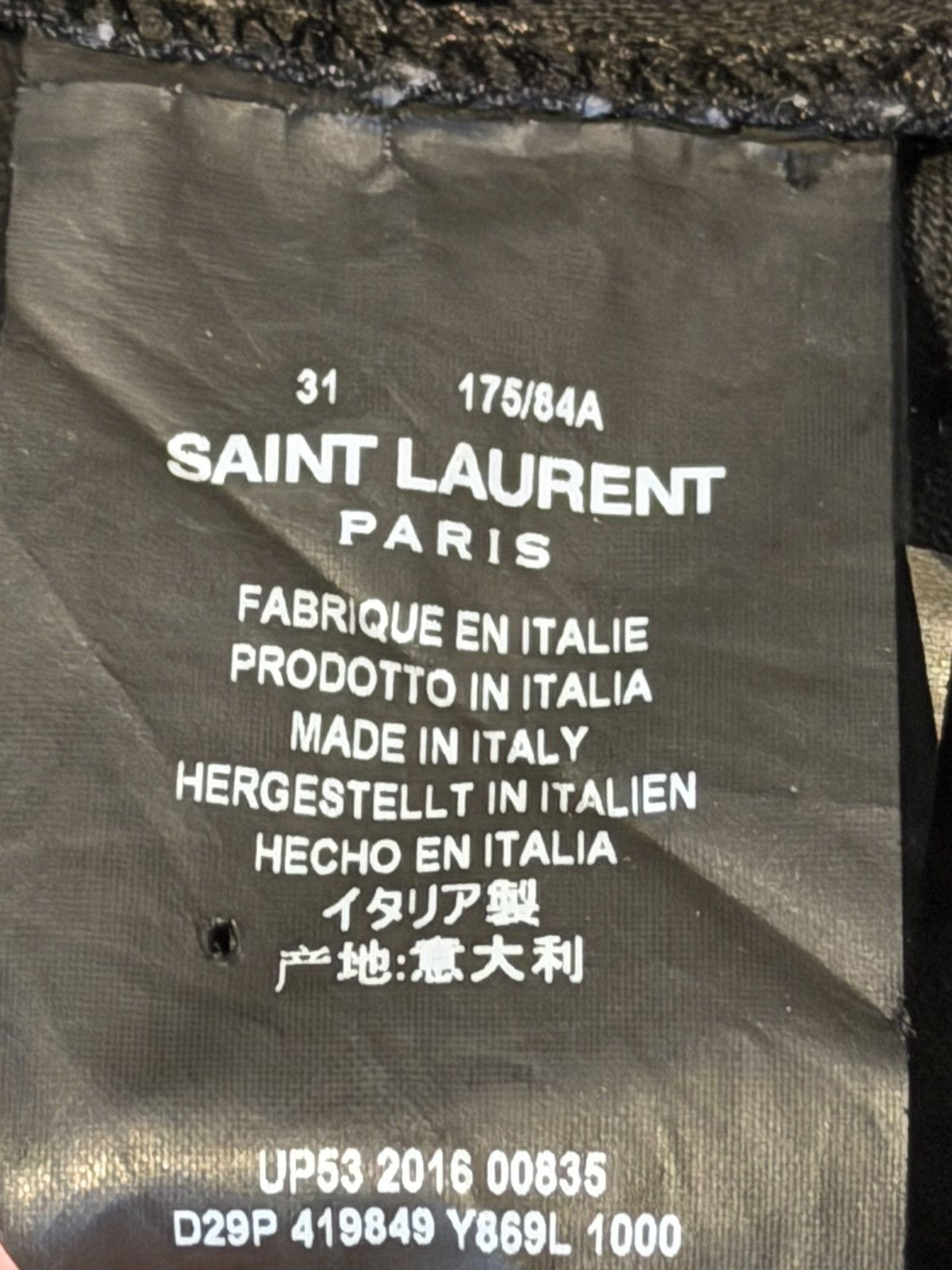 Saint Laurent Paris Saint Laurent Hedi 2016 D10 waxed jeans Size US 31 - 6 Thumbnail