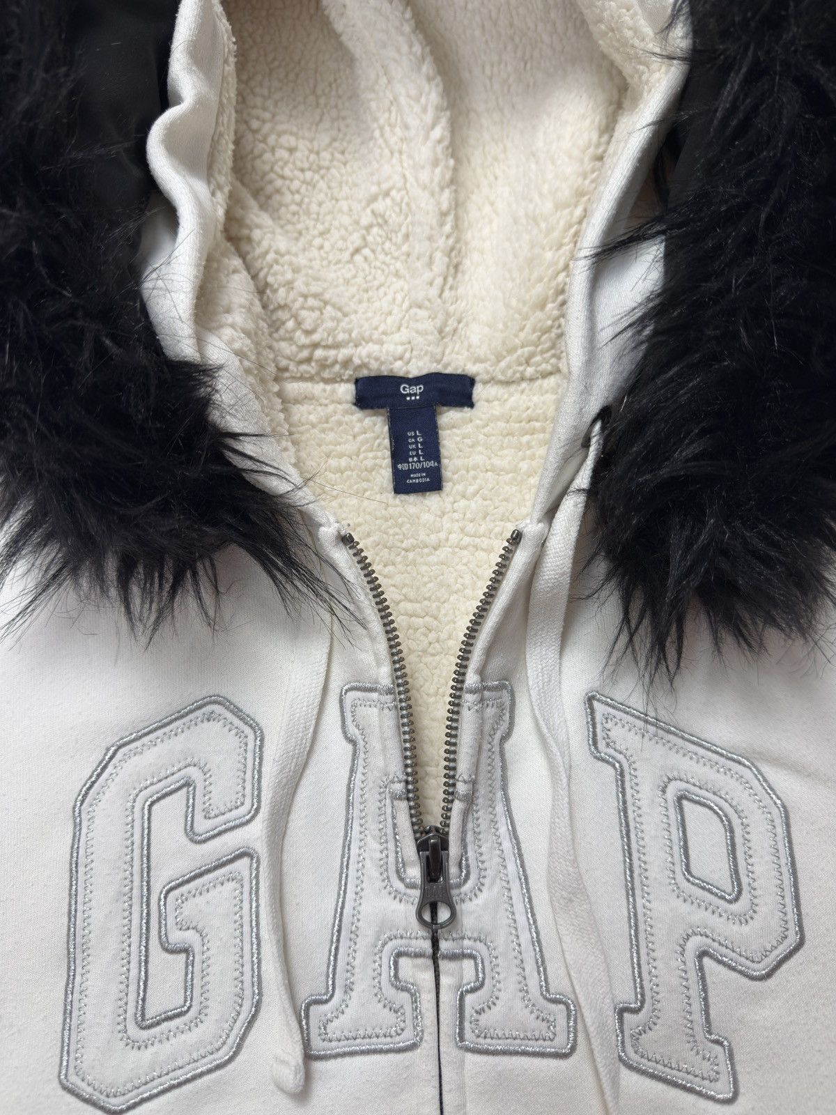 Gap Vintage Y2K GAP Zip Fur Hoodie IfSixWasNine LGB Style Size US L / EU 52-54 / 3 - 6 Thumbnail