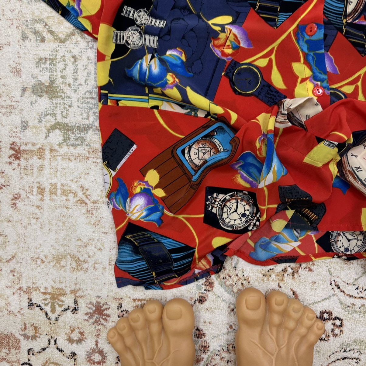 Hysteric Glamour Vintage Surf Style Button Up Shirts Clock Overprinted Size US XL / EU 56 / 4 - 6 Thumbnail