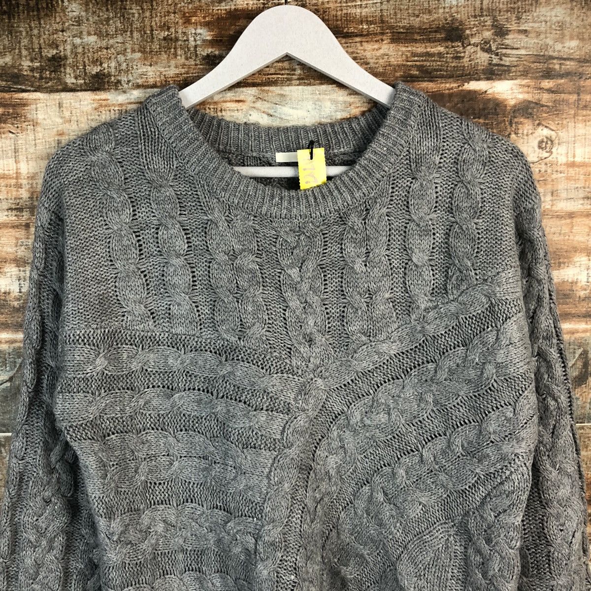 GU × Homespun Knitwear GU japan Grey cable Knitwear #A1787 Size L / US 10 / IT 46 - 5 Thumbnail
