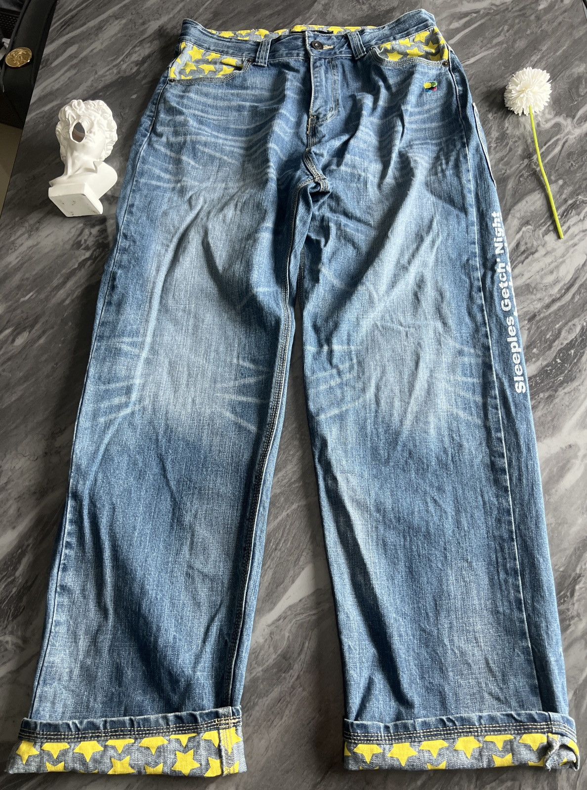 Japanese Brand Sleeples Gotch Night Back Fun All : Denim Star Inside Tips Size US 33 - 1 Thumbnail