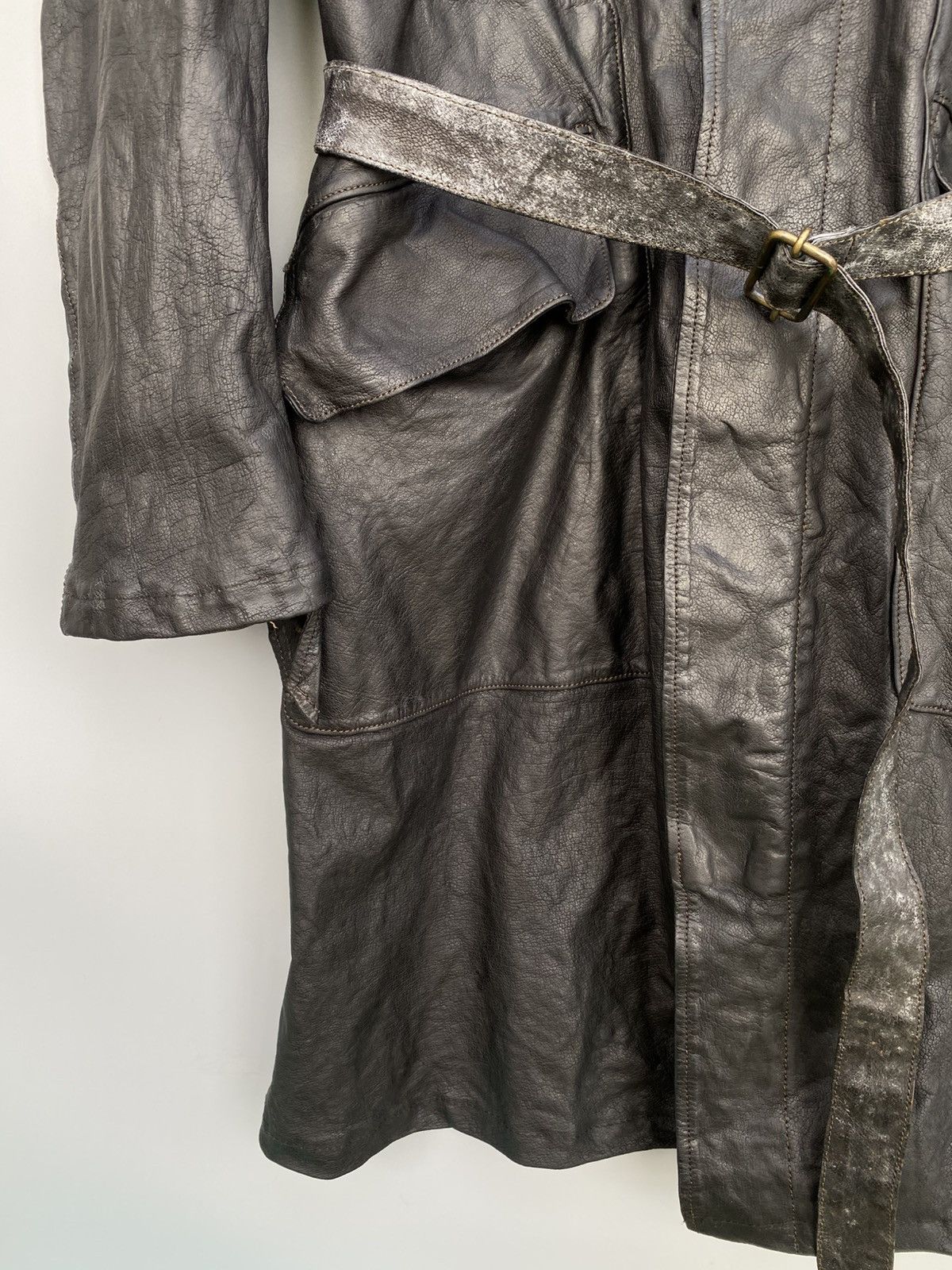 CHRISTIAN PEAU Christian Peau- Waxed Leather Trench Coat Size US M / EU 48-50 / 2 - 6 Thumbnail