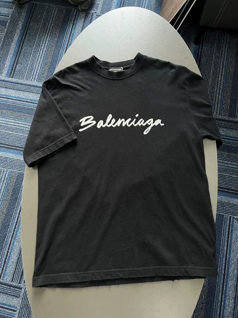 Balenciaga Balenciaga Script Logo Short Sleeve T-Shirt - dmc Size US XXS / EU 40 - 1 Thumbnail