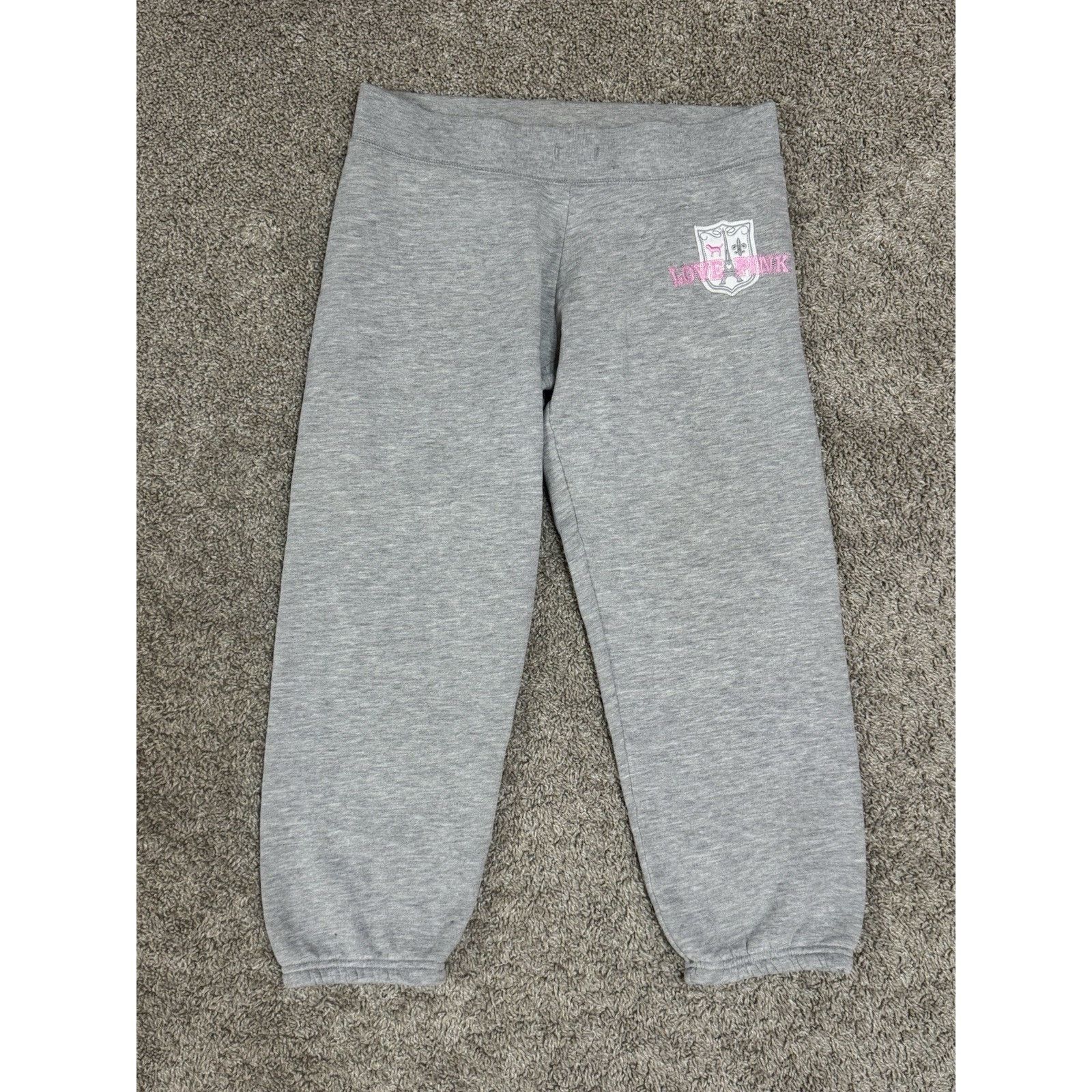 Pink Y2K VICTORIA’S SECRET PINK Gray Crop Sweatpants Joggers S Size 28" / US 6 / IT 42 - 1 Thumbnail